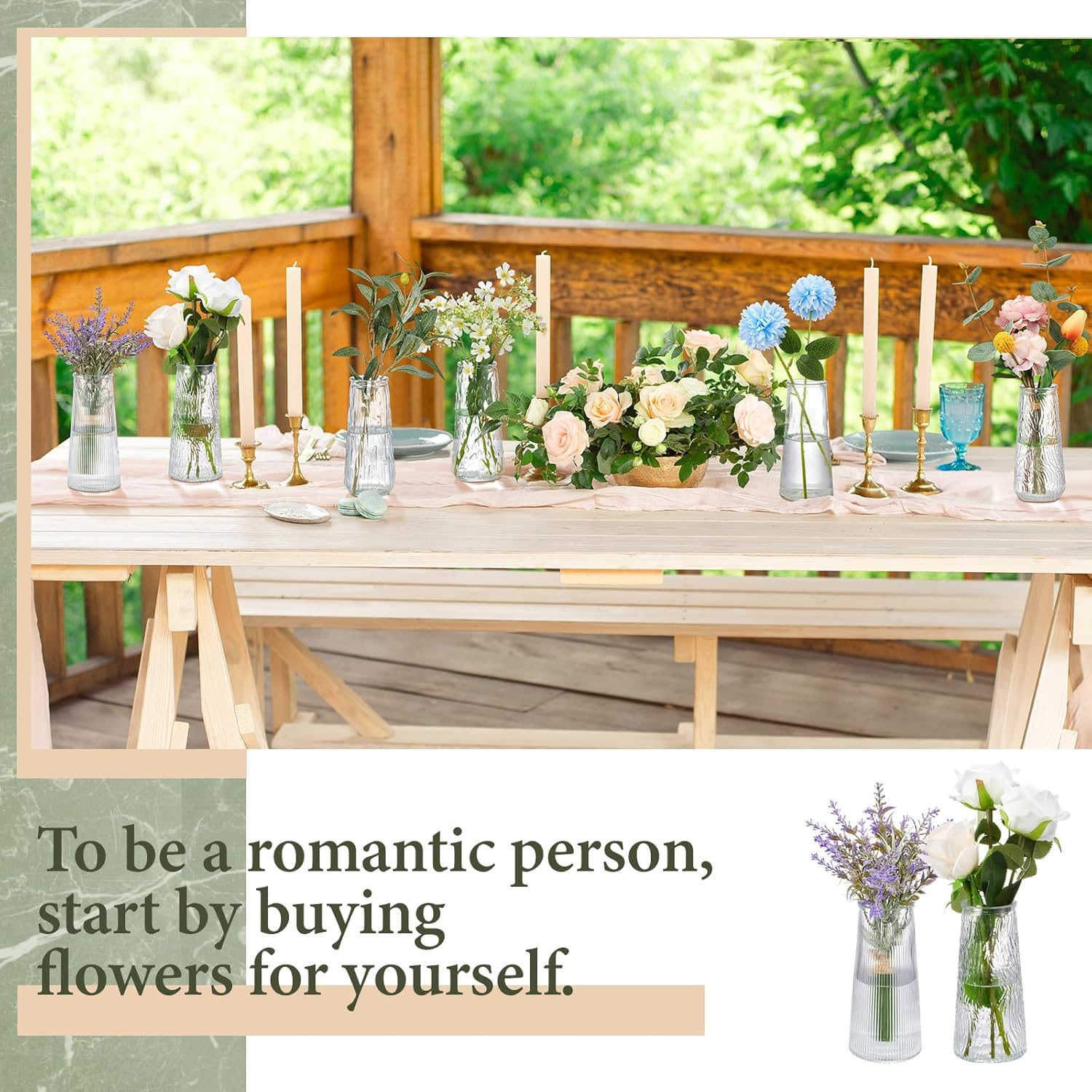 6 Pcs 6″ Tall Glass Bud Vases for Centerpieces Small Vase Suitable for Wedding Party Table Centerpiece Rustic Home Decor, Vintage Glass Vases for Flowers Rose Tulip Stems Housewarming Gift - Image 5