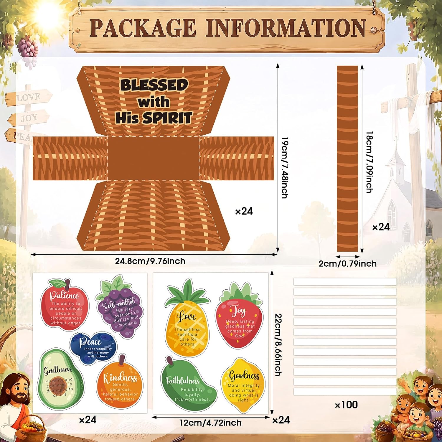 Motipuns 24Set Blessed with His Spirit Craft Kit for Sunday School VBS Gift