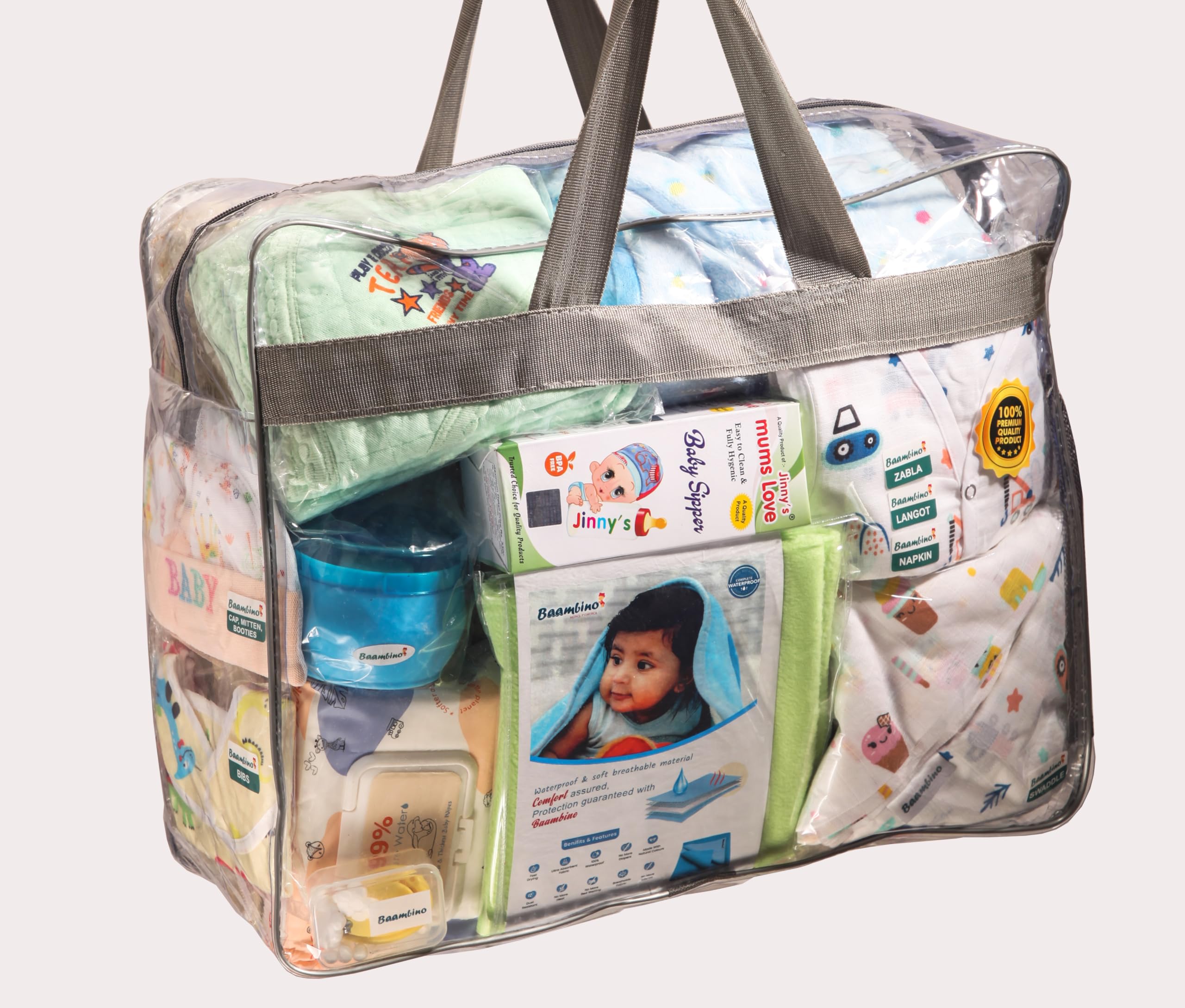 BAAMBINO Newborn Baby Set (0-3 Months) Pack of 25 Pcs, Baby Gift Pack with Daily Essential Products, Newborn Baby Combo Pack of 25 Pcs-image-28