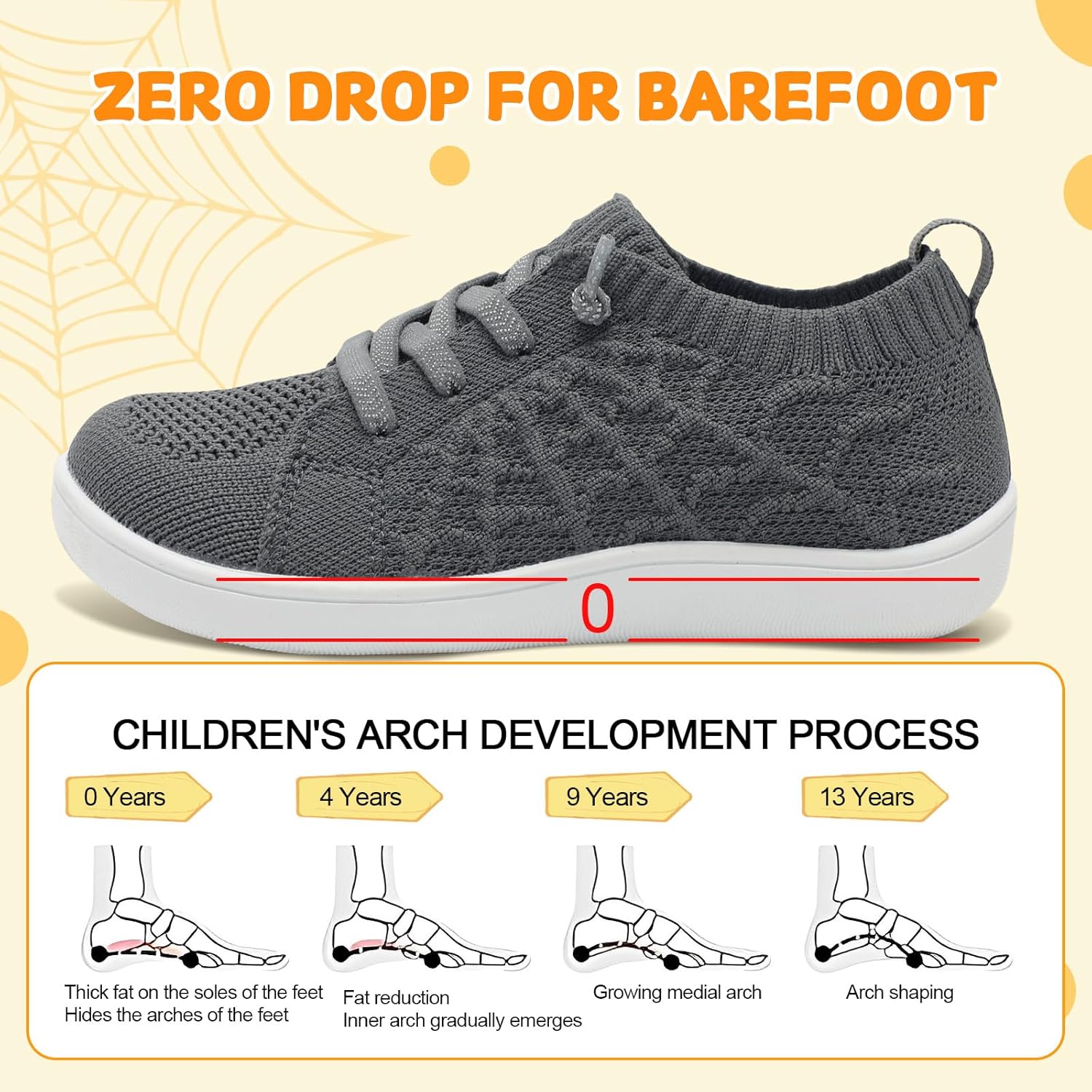 JOINFREE Toddler Shoes Girls Boys Wide Barefoot Shoes Minimalist Walking Sneakers Zero Drop Slip on Tennis Shoe Breathable Naturally Flexible - Image 4
