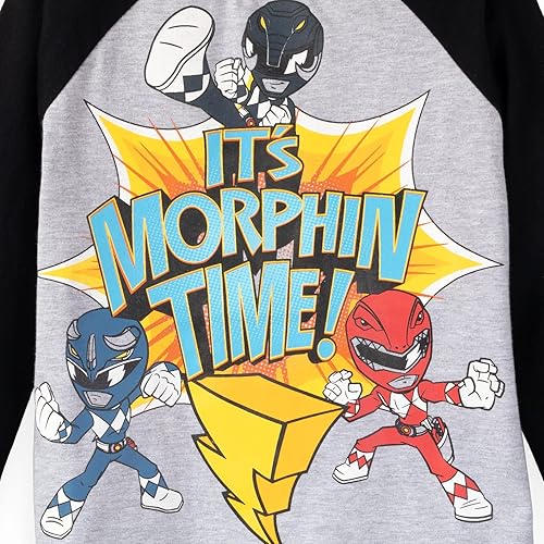 Miniatura 6 de Power Rangers Red Ranger Zach Blue Ranger Megazord, paquete de 2 camisetas para niños pequeños a niños pequeños