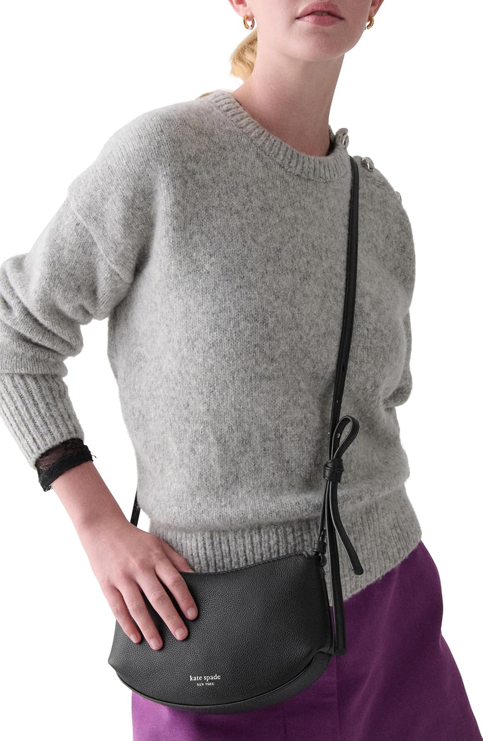 kate spade new york womens Loop Pebbled Leather Crossbody - Image 3