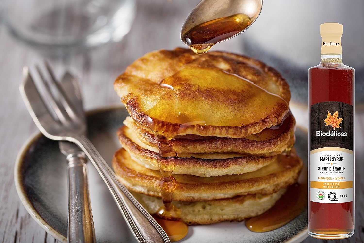 Biodélices Maple Syrup - Glass Bottle - 750ml - Pure Premium Maple Syrup from Quebec, Canada