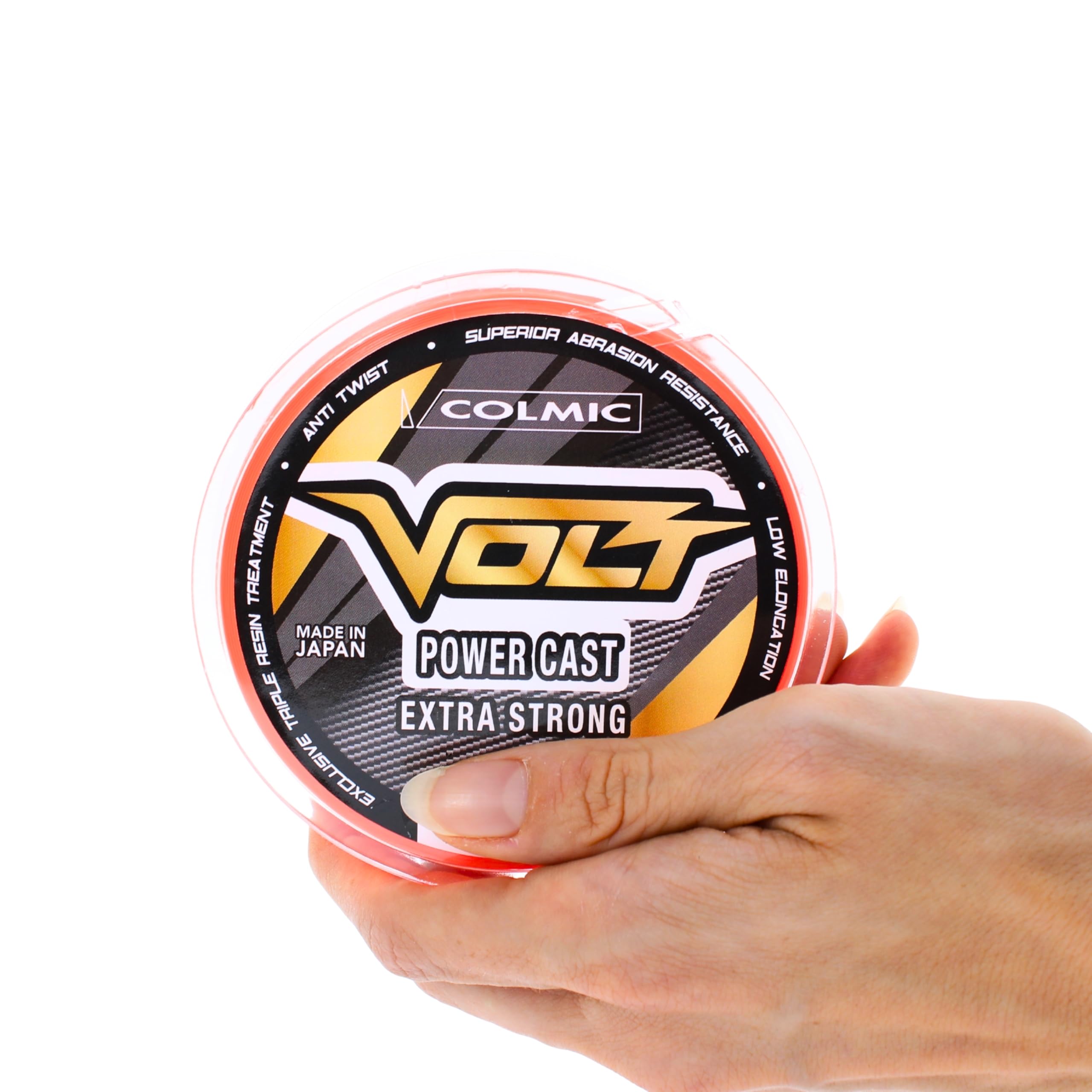 Colmic Volt Power Cast – Monofilamento de Pesca Fabricado en Japón para Surfcasting y Mar – Extra Strong, Alta Visibilidad, Anti Twist, Fluorine Triple Resin, Bobina 300 m/1000 m