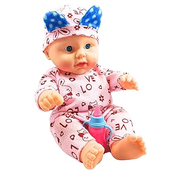 Realistic Newborn Baby Doll with Feeding Toy for Kids and Gift for Kids (Pink)