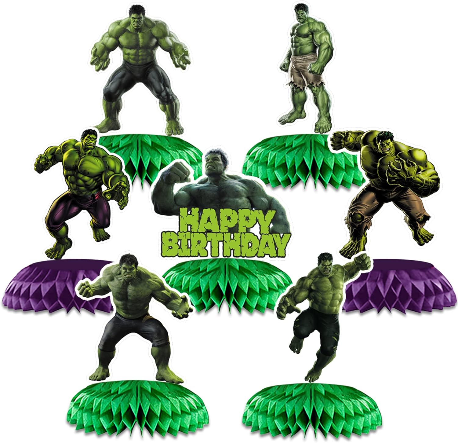 Hulk Birthday Party Decorations, 7 Pcs Hulk Themed