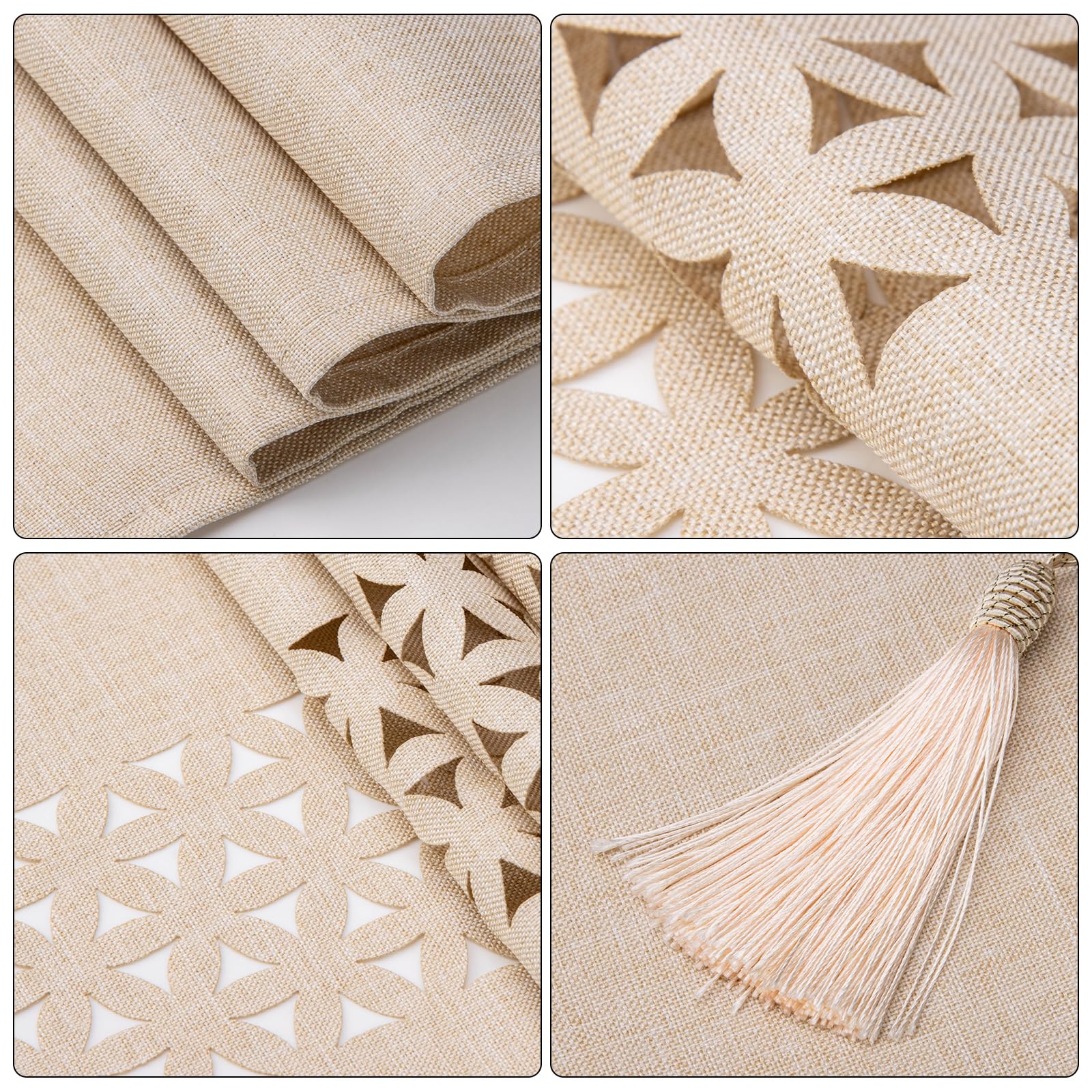 SANLEHAUSE Tafelloper, linnen, beige, 32 x 180 cm