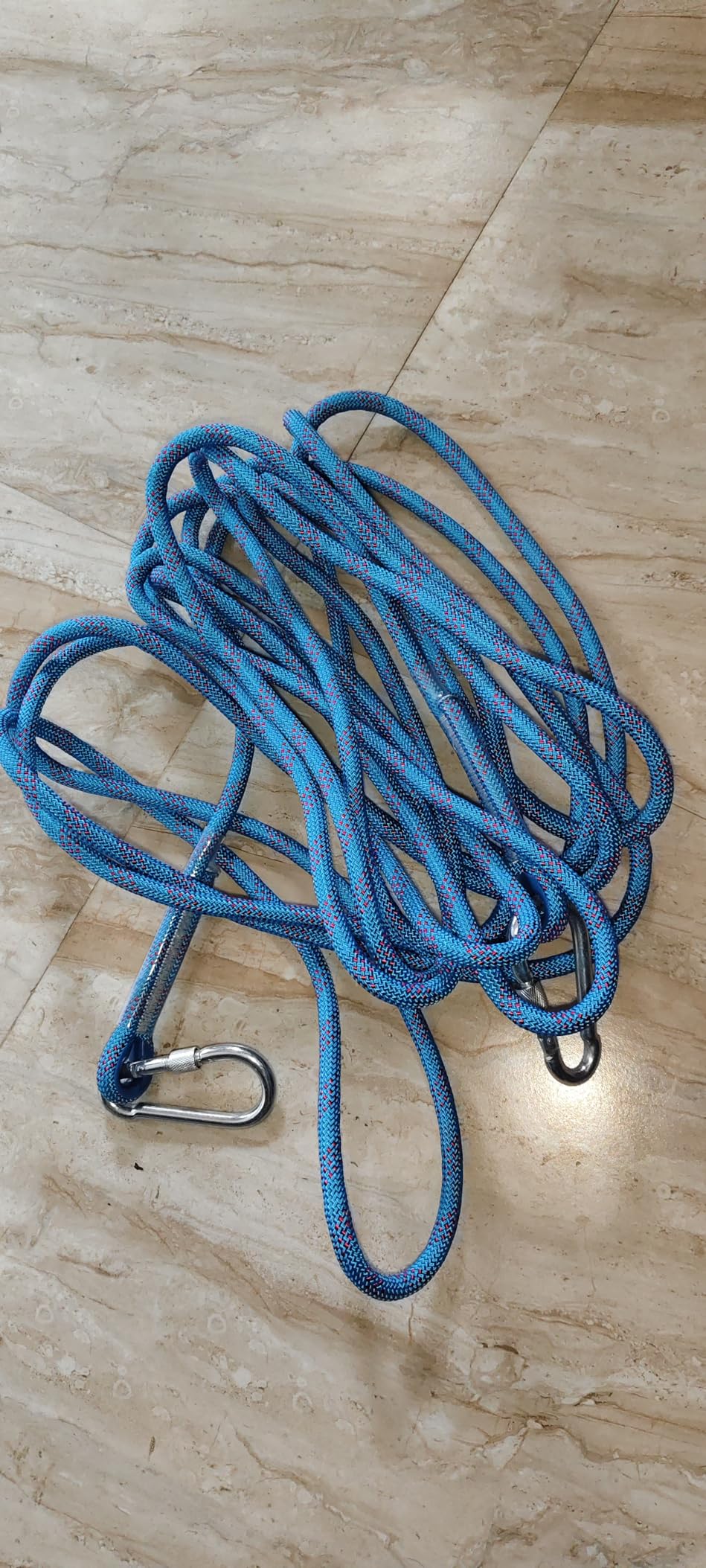 EZ LIVING Static Outdoor Climbing Rope with 2 Heavy-Duty Hooks ...