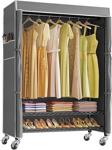 Miniatura 11 de VIPEK R3C - Perchero con ruedas y ganchos laterales, portátil, para colgar ropa, resistente con ruedas y ganchos laterales, estante negro con