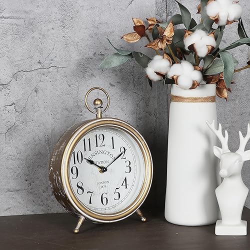 Miniatura 1 de Reloj de escritorio de 9 pulgadas, súper silencioso sin tictac, funciona con pilas, diseño simple, para sala de estar, dormitorio, mesita de noche,