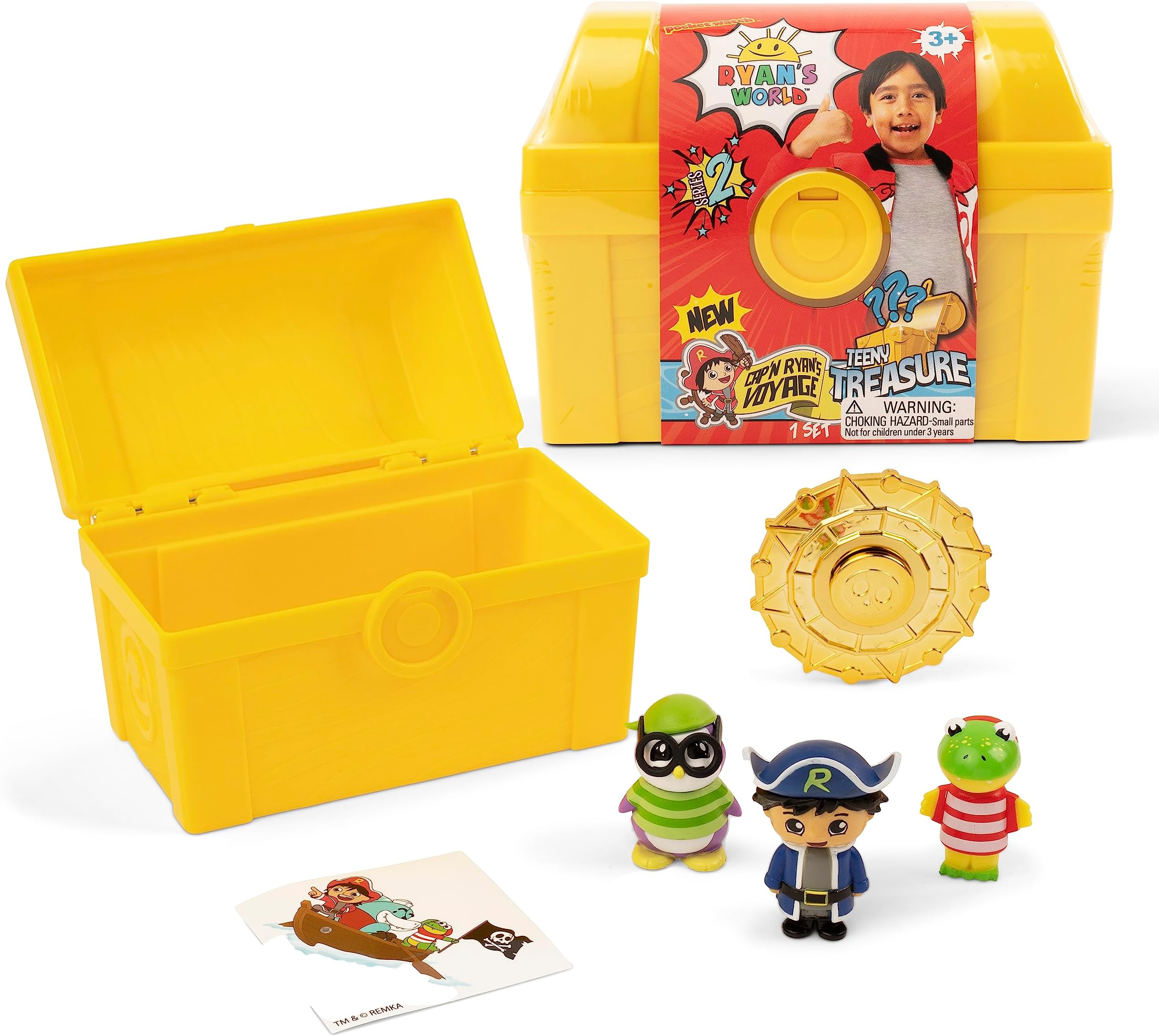 Ryan’s World Micro Mystery Chest - Series 2, Discover 5 Surprise Toys Inside, Official Ryan’s World Toys for Boys & Girls 3+, Exclusive Blind Box Figures, 5Pcs