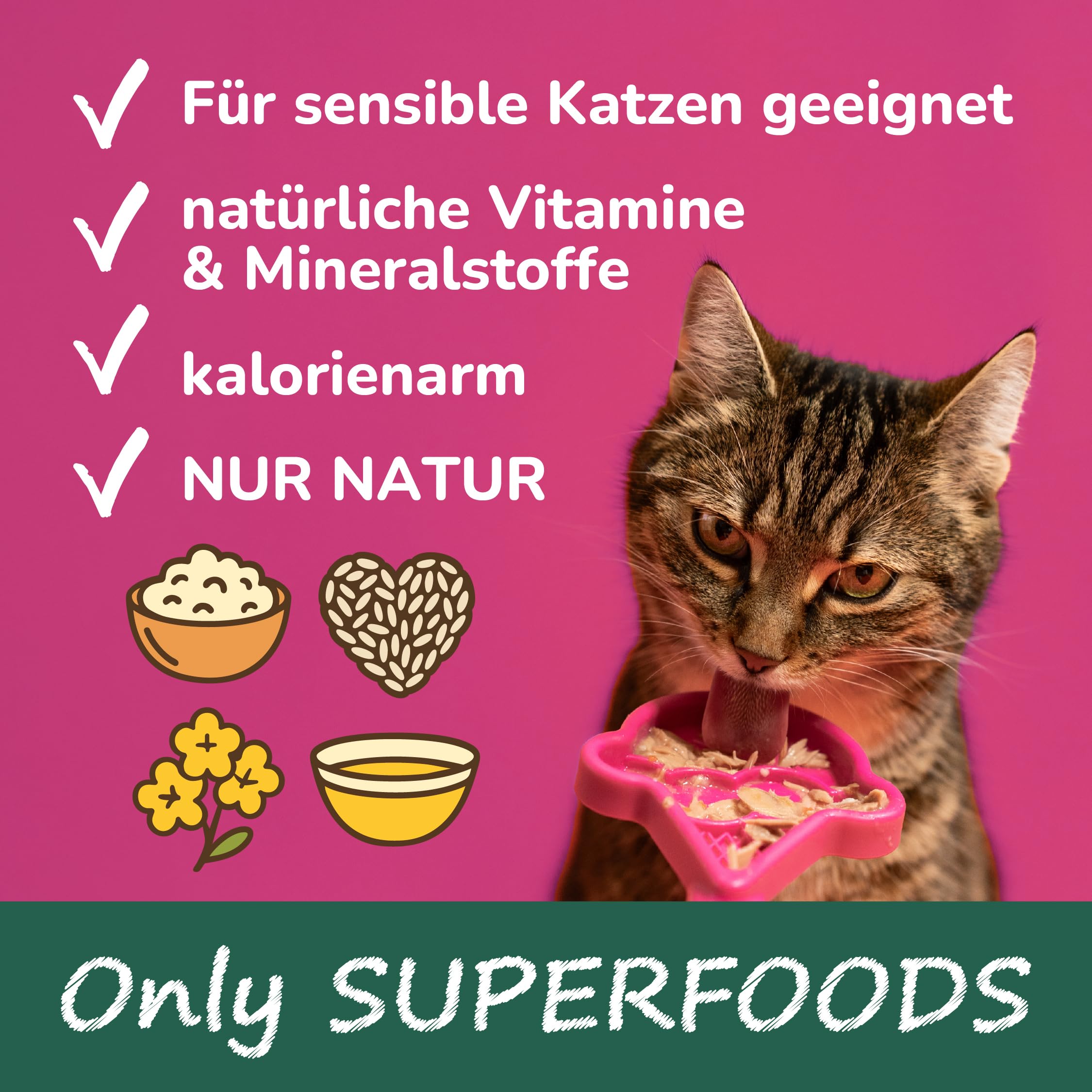 QCHEFS 2er Pack Großpackung Papie ZAHNPUTZFLOCKEN Katze Zahnpflege zum Lecken von Schleckmatte mit Nassfutter, Lachsöl, Katzenmilch, Malz Paste, Katzenfutter oder Leckerli