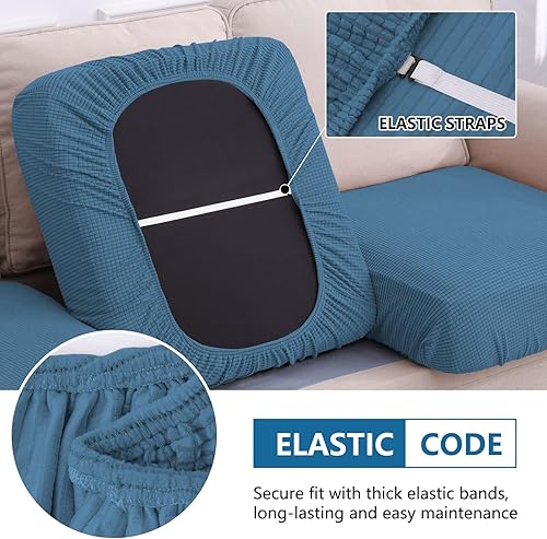 Miniatura 4 de hyha - Fundas de cojín impermeables para sofá, lavables, fundas elásticas de tela jacquard gruesa, fundas de sofá para mascotas con parte inferior