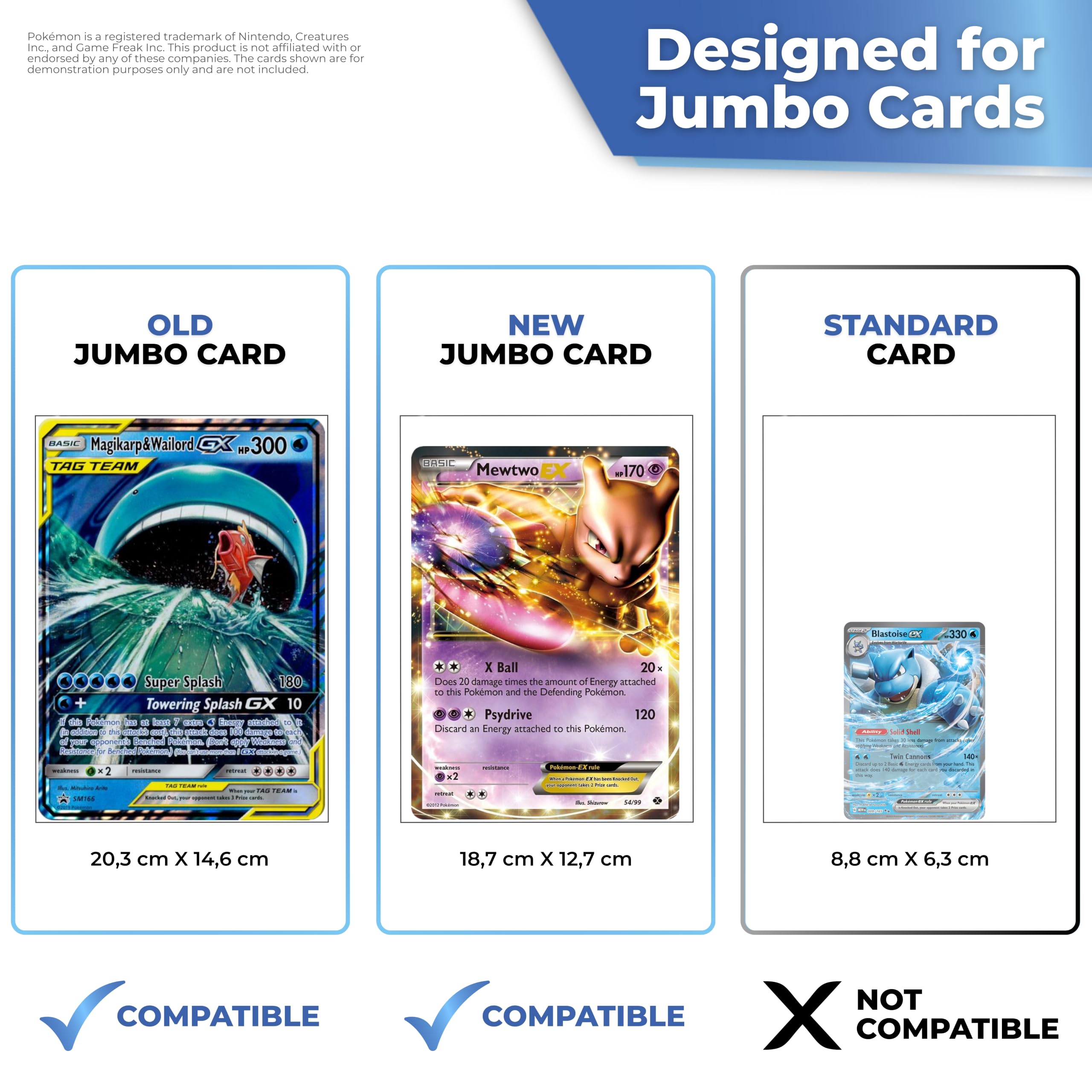 Koszulki na Karty Jumbo Pokémon (Pack 25 szt.) – Oversized sleeves, ochrona bezkwasowa, idealne dopasowanie do nowych i starych kart jumbo, wysoka przejrzystość
