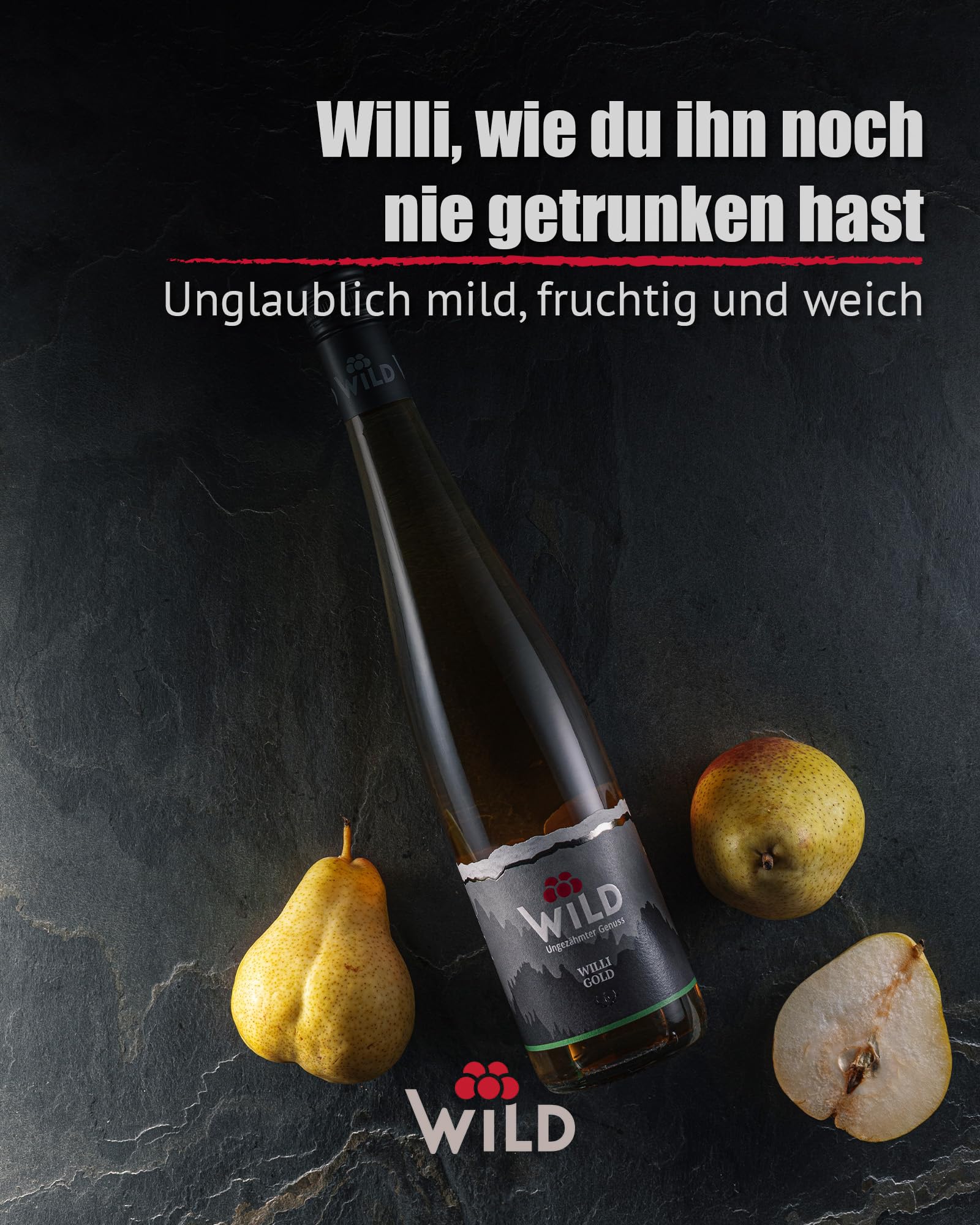 Brennerei Wild, Goldbrand Williams-Gold, Fruchtig Mild, 35% Vol., Intensives Birnenaroma, Auf Früchten nachgereift, Premium Qualität, Made in Germany