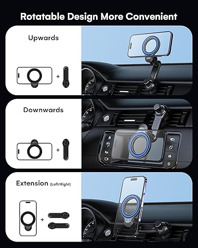 Miniatura 6 de ZEEHOO Compatible con soporte MagSafe para automóvil, soporte magnético para teléfono para automóvil 12 imanes más fuertes, soporte magnético de