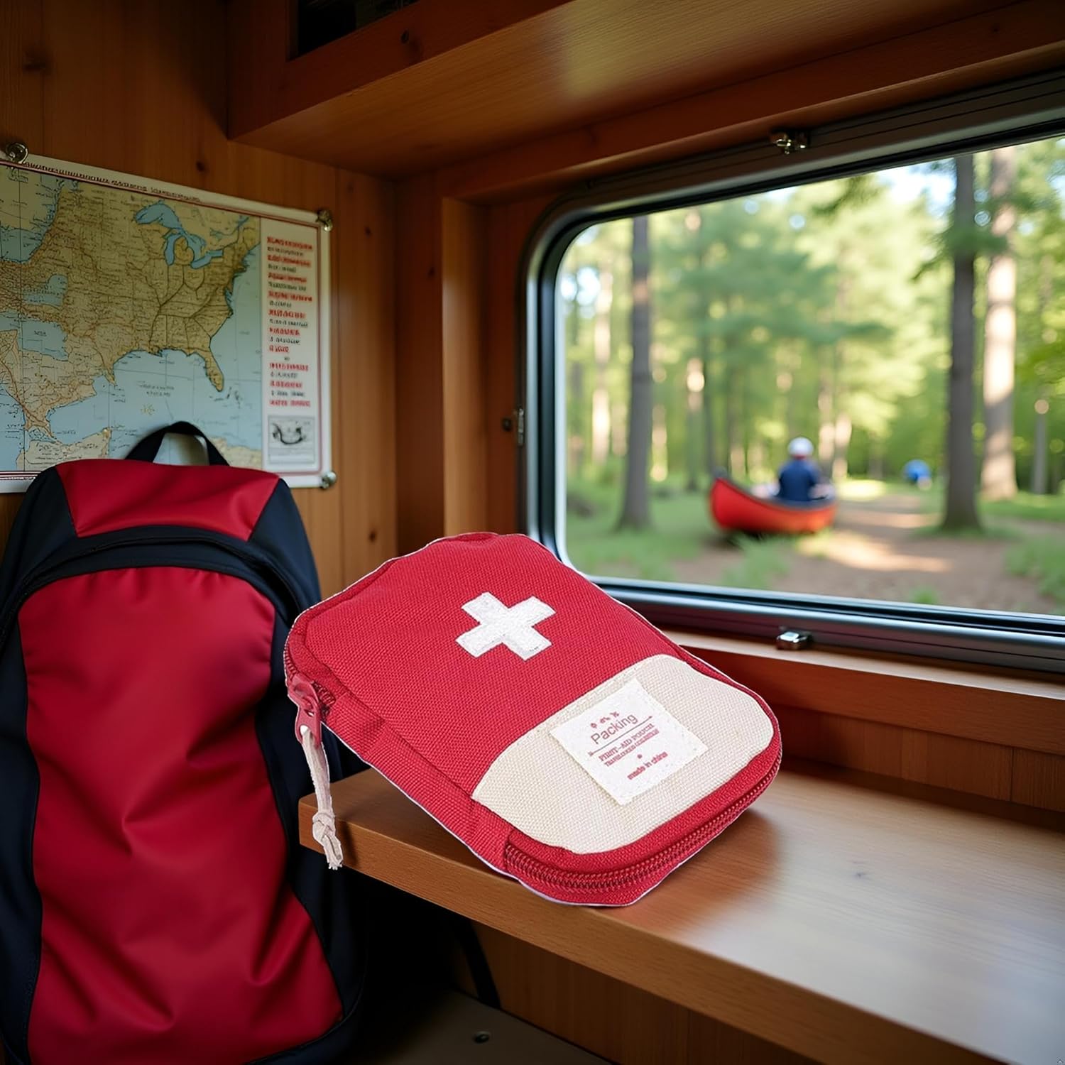 Compact Red First Aid Kit Bag for Camping & Home Use Compact Red First Aid Kit Bag for Camping & Home Use