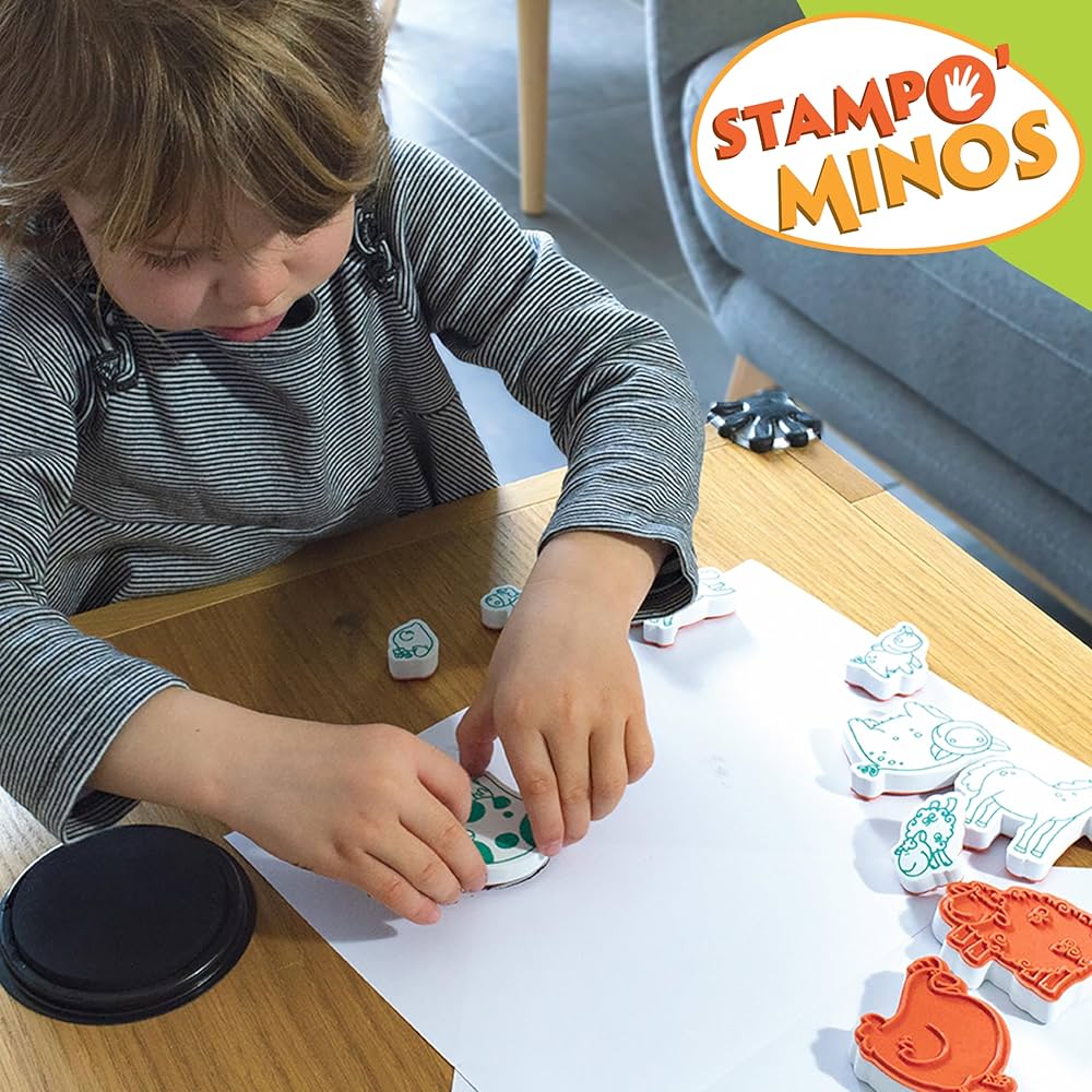 Aladine 85145 Stampo Stu00e4mpelset Minos Enhu00f6rningar, Inklusive 18 Stu00e4mplar Och 1 Stu00e4mpelkudde, Kreativ Stu00e4mpel Kul Fu00f6r Barn Fru00e5n 3 U00e5r, Flerfu00e4rgad Aladine 85145 Stampo Stu00e4mpelset Minos Enhu00f6rningar, Inklusive 18 Stu00e4mplar Och 1 Stu00e4mpelkudde, Kreativ Stu00e4mpel Kul Fu00f6r Barn Fru00e5n 3 U00e5r, Flerfu00e4rgad