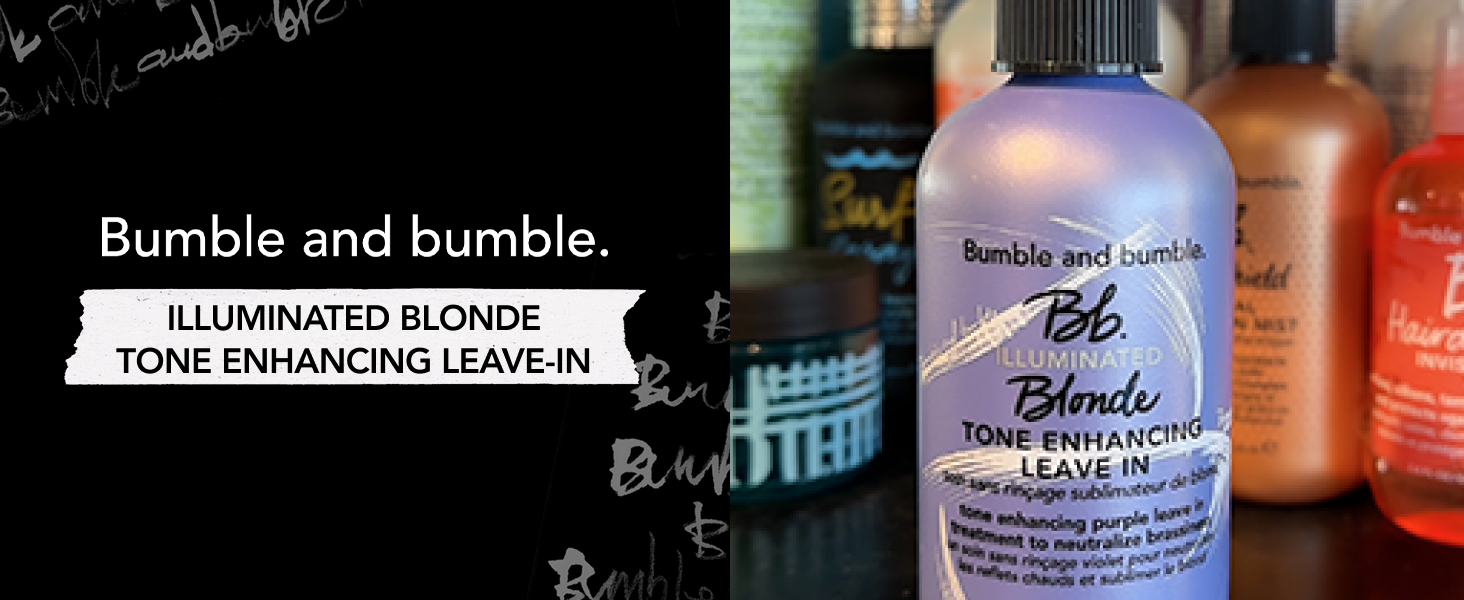 Bumble and bumble. Illuminated Blonde Tone Enhancing Purple Leave-in Treatment Spray | Neutralize Brassiness | Heat Protection, Hydrating, Anti Frizz, Color Safe | Curl, Wavy, Straight, 4.2 Fl Oz