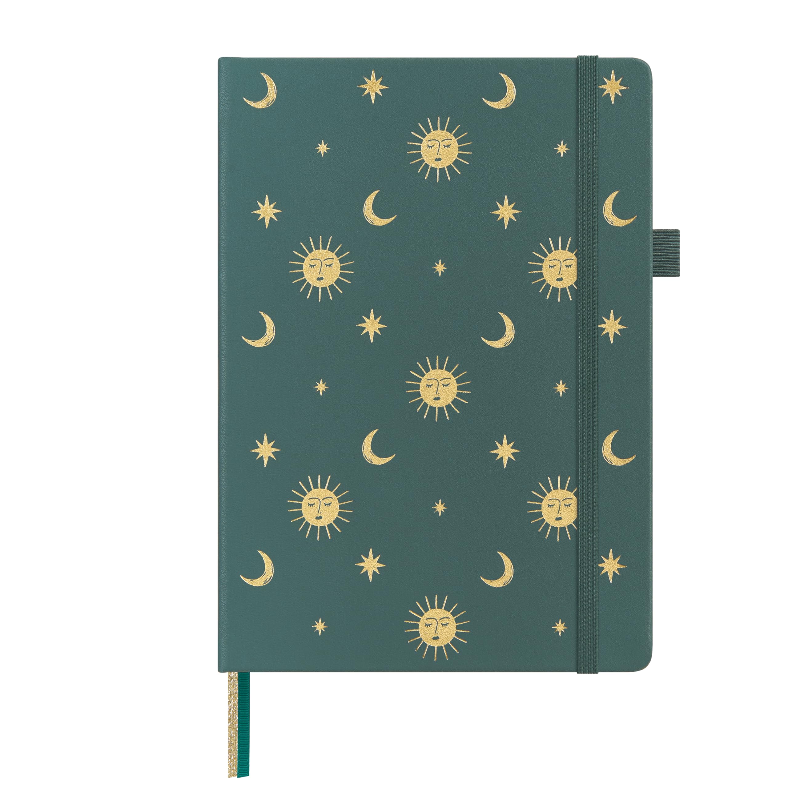 &And Per Se Lined Journal Notebook for Women&Men with Pattern, 160 Pages 100GSM Thick Paper, A5 Hardcover Journals for Writing, 5.7'' x 8'' (Celestial Green) — image 1
