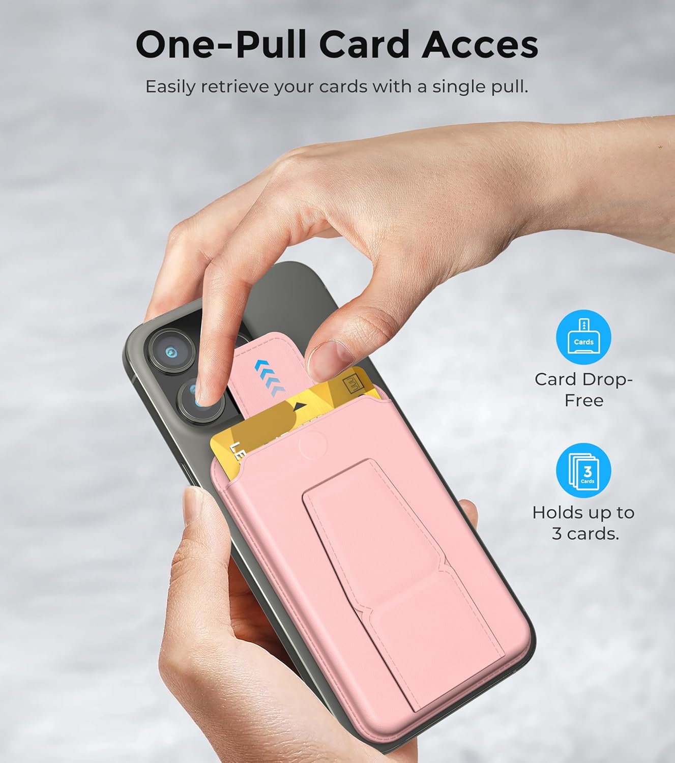 ArtsEvo Magnetic Wallet with Stand and Finger Loop, Up to 3,000g Magnet Strength, Compatible with iPhone Magnetic Wallet for iPhone 17/16/15/14/13/12 Series (Not for 13/12 Mini). Max 3 Card Holder - Image 2