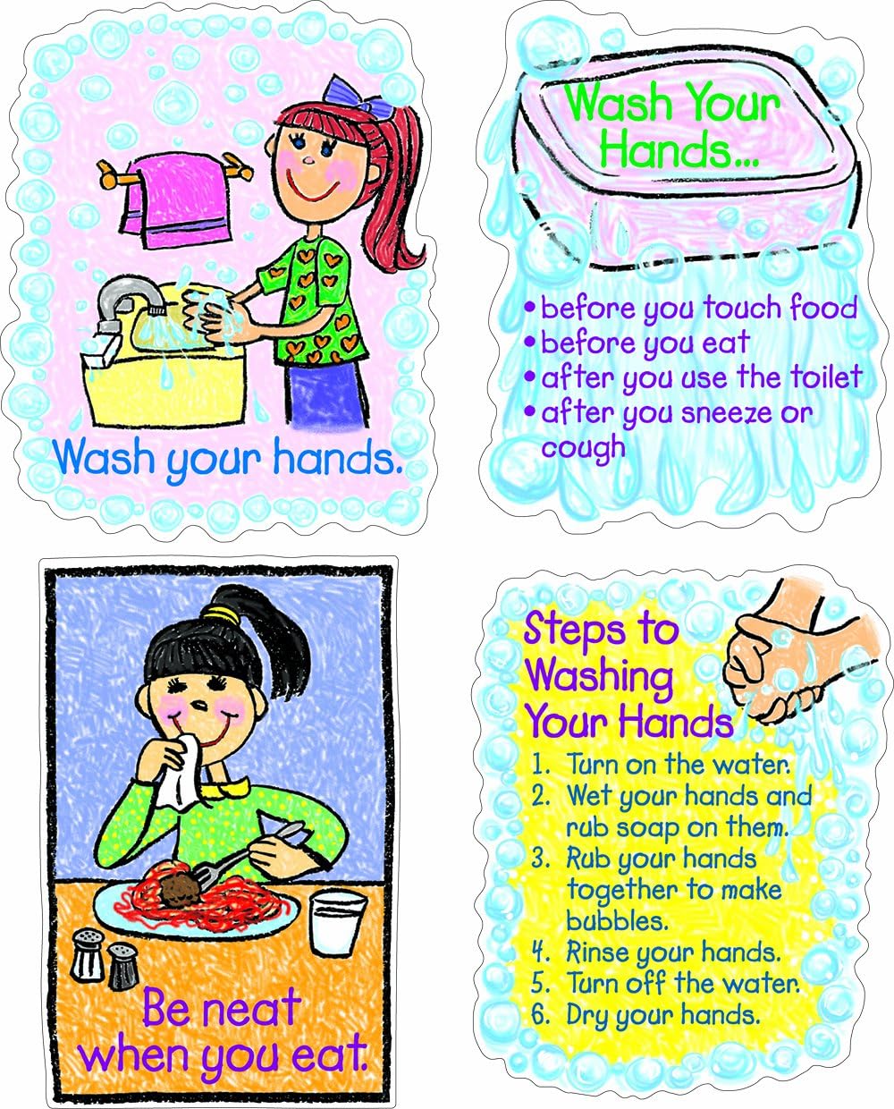 Carson Dellosa Hygiene KidDrawn Bulletin Board Set