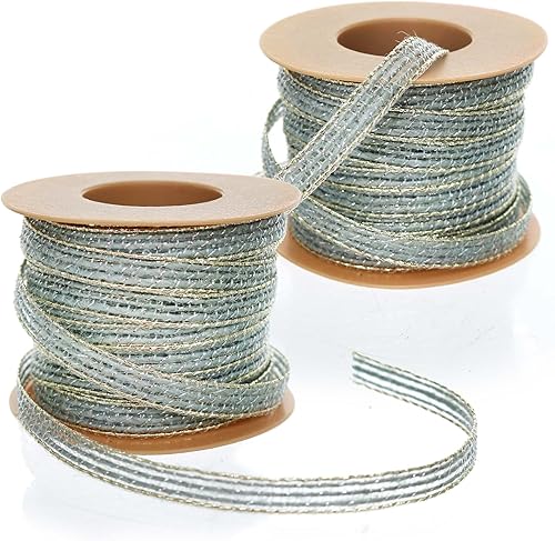 Artsy Crafts - Paquete de 2 rollos de cinta de arpillera de 14 pulgadas de 10 yardas, cinta de arpillera sin alambre para envolver regalos de