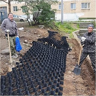 COZMAX Flexible Folding Polyethylene Gravel Grids, Polyethylene Honeycomb Geocell HDPE Permeable Grids,for Landscaping, Patios, Walkways (Size : 6x7m(20x23ft))
