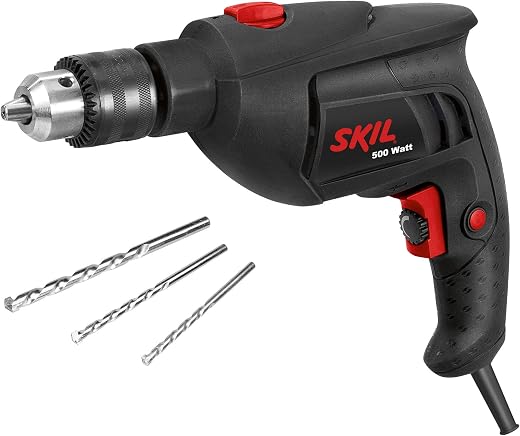 Skil Schlagbohrmaschine 6002 CA (500W, 13 mm, Drehzahlvorwahl, + 3 tlg. Bohrerset)