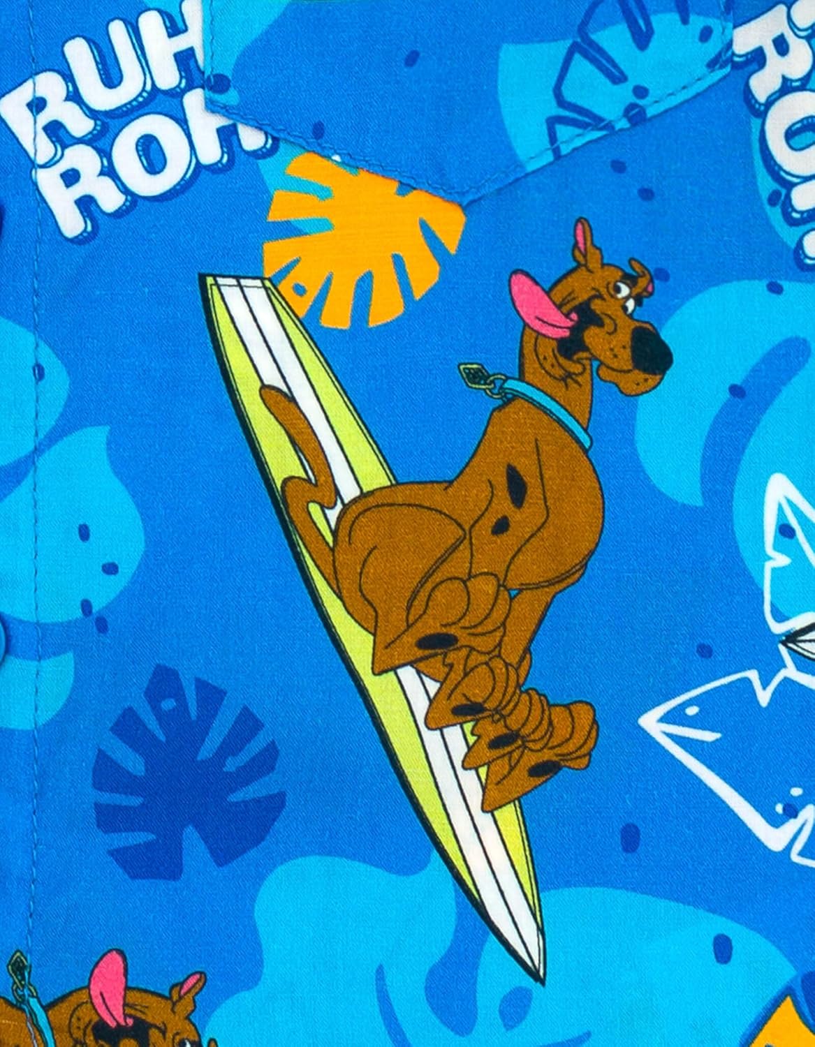 Scooby-Doo! Surfboard Hawaiian Button Down Shirt Toddler to Big Kid Sizes (2T - 14-16) - Image 4