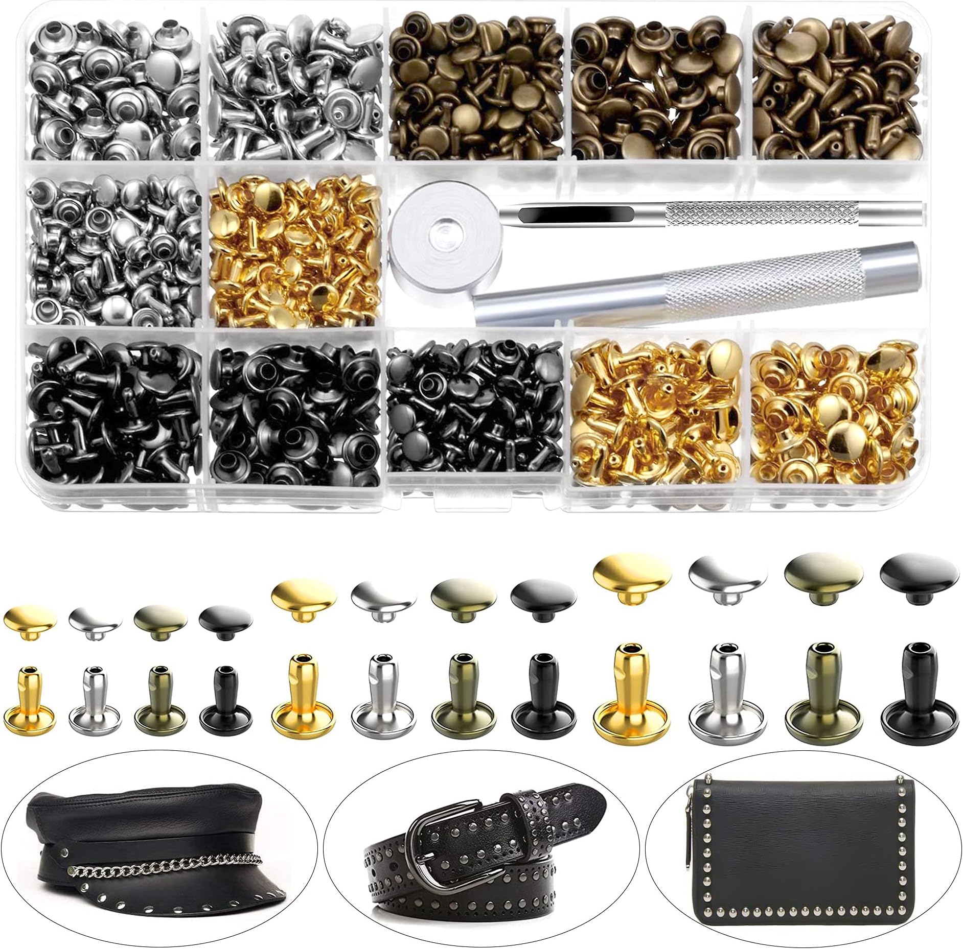 100pièces Kit De Rivets à Double Capuchon Pour Réparations Et