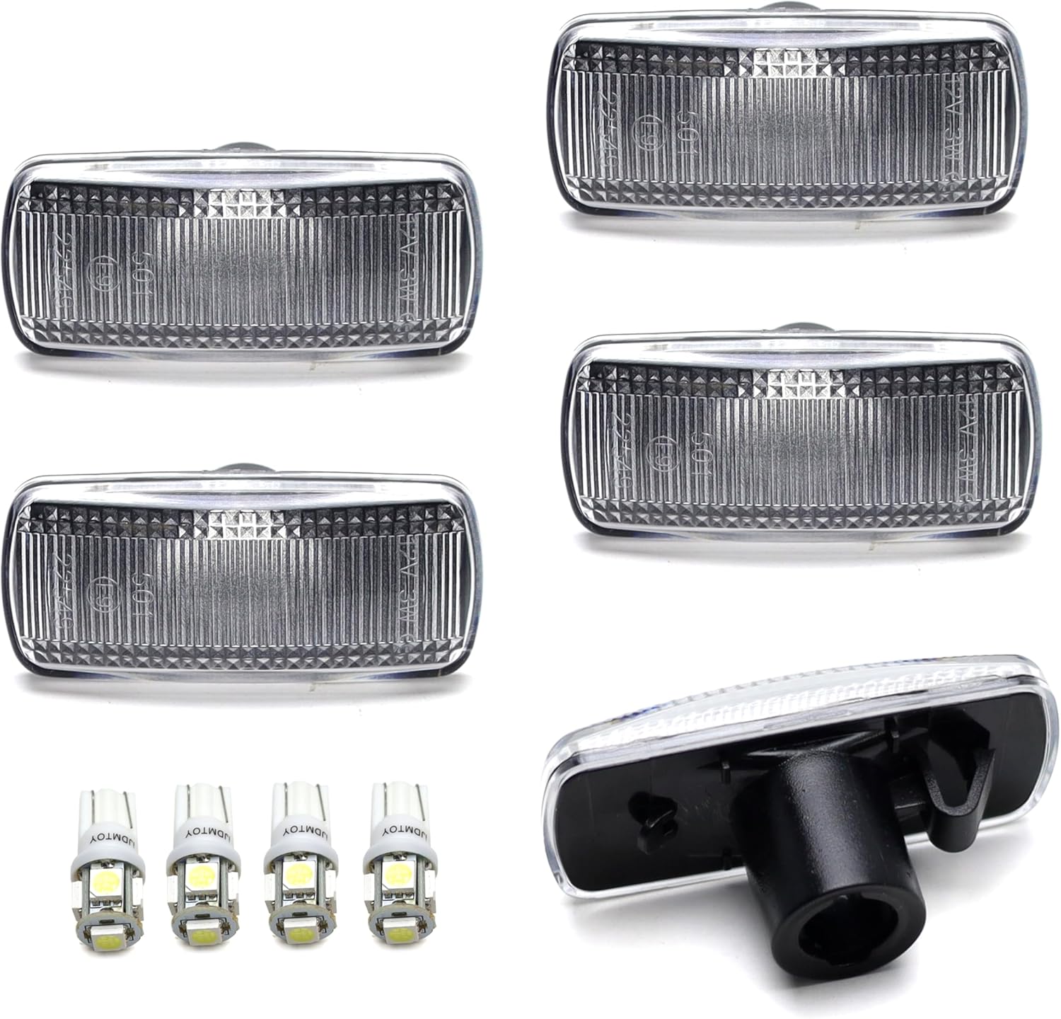 iJDMTOY Clear Lens All Xenon White LED Trunk Bed Marker Lights Set Compatible with Dodge 2010-18 RAM 2500HD 3500HD Dually Truck Double Wheel Side Fenders, Powered by Total 20 LED