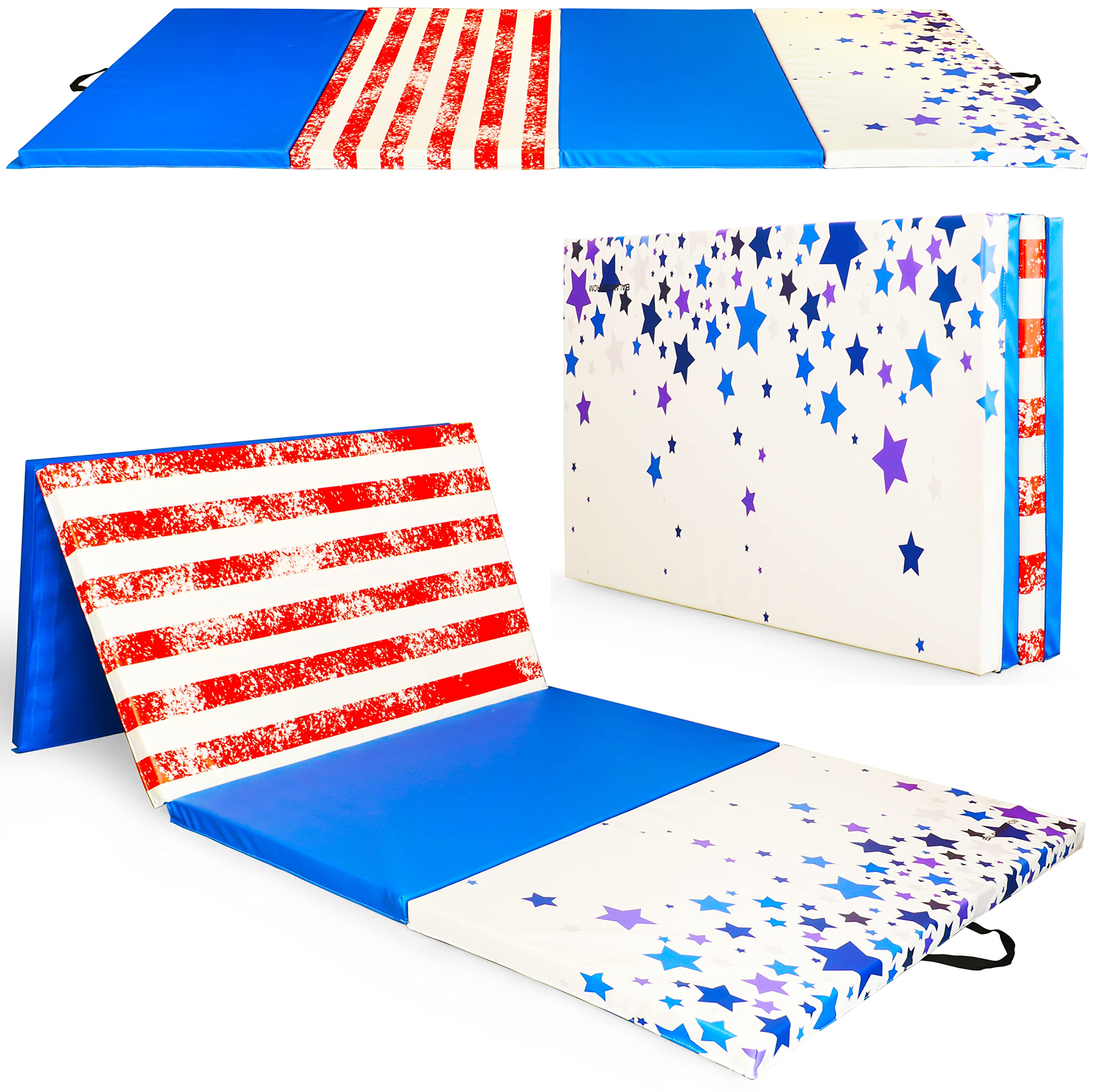 BalanceFrom Folding Gymnastics Mat, Home Gym Floor Tumbling Equipment, 4' x 10' x 2"