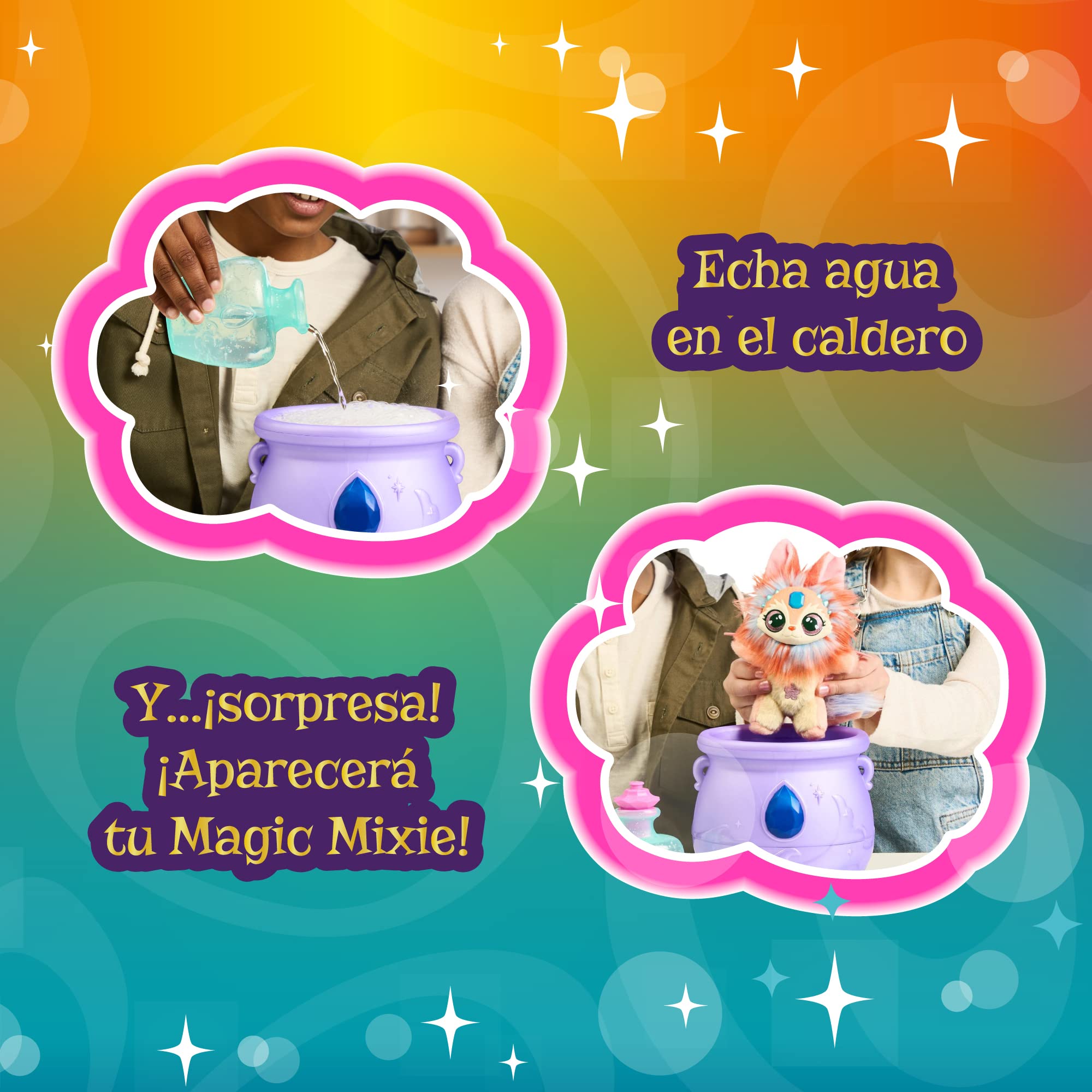 Magic Mixies Magicolor Surprise, calderón de tamaño Mediano, Juguete de Magia, poción mágica, con un Peluche Mixie, 6 Modelos para coleccionar, a Partir de 5 años, Famosa (MGX08000)