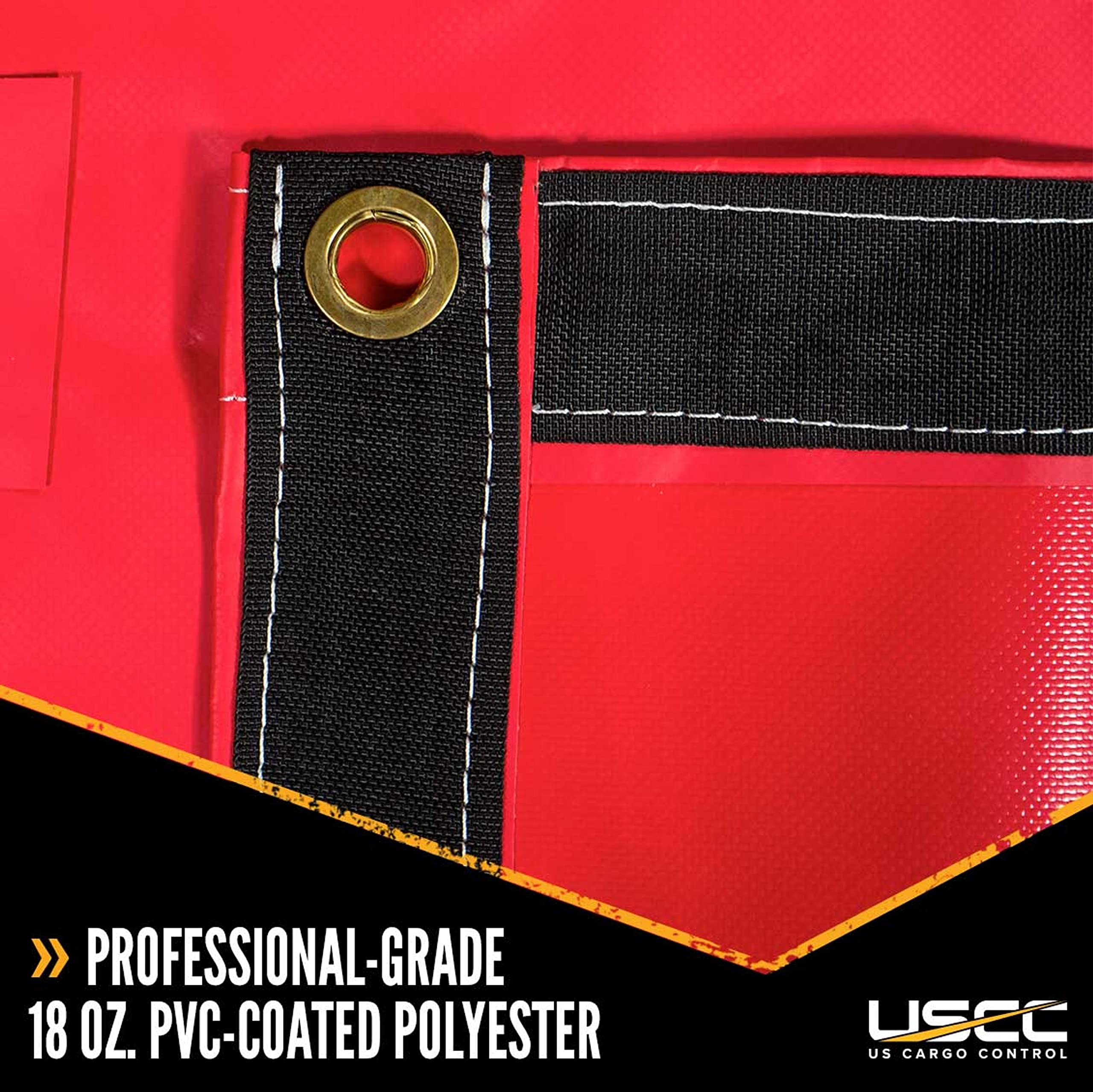 US Cargo Control Heavy Duty Lumber Tarp - 20 Feet x 28 Feet with 6 Foot Drop and Flap - Strong and Reliable Protection for Your Flatbed Trailer Cargo - 18 Ounce Red Trailer Tarp