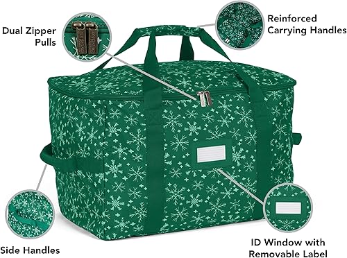 Vista 66 de Covermates Keepsakes Rolling Treasurekeeper Storage Bag - Carrying Handles, ID Window, Dual Wheels - Holiday Storage, Green