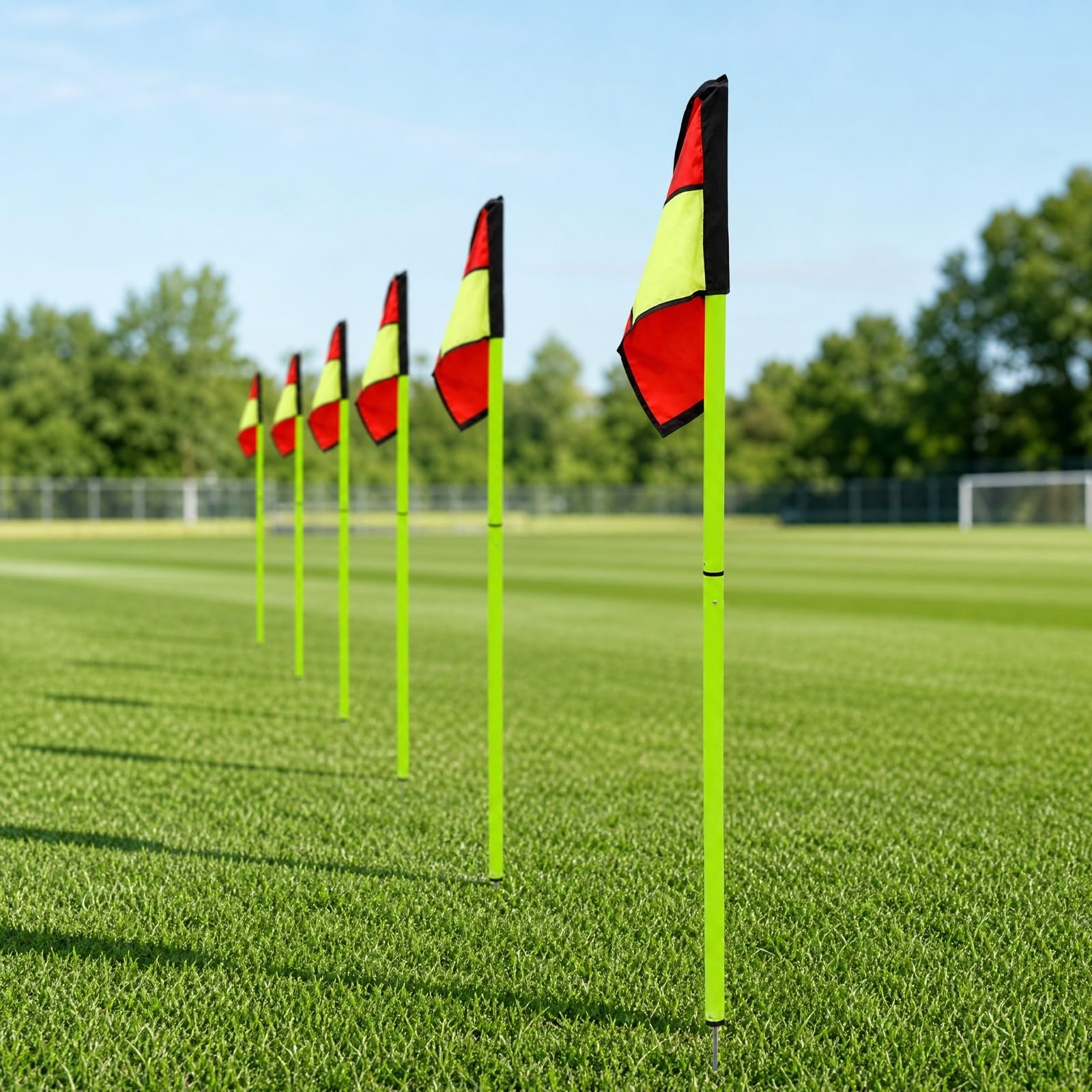 rockible Segnavia da namento in PVC con Bandierina Leggero Marcatore D'angolo Sportivo con Bandierina Riutilizzabile per, Campi All'aperto, Stile B