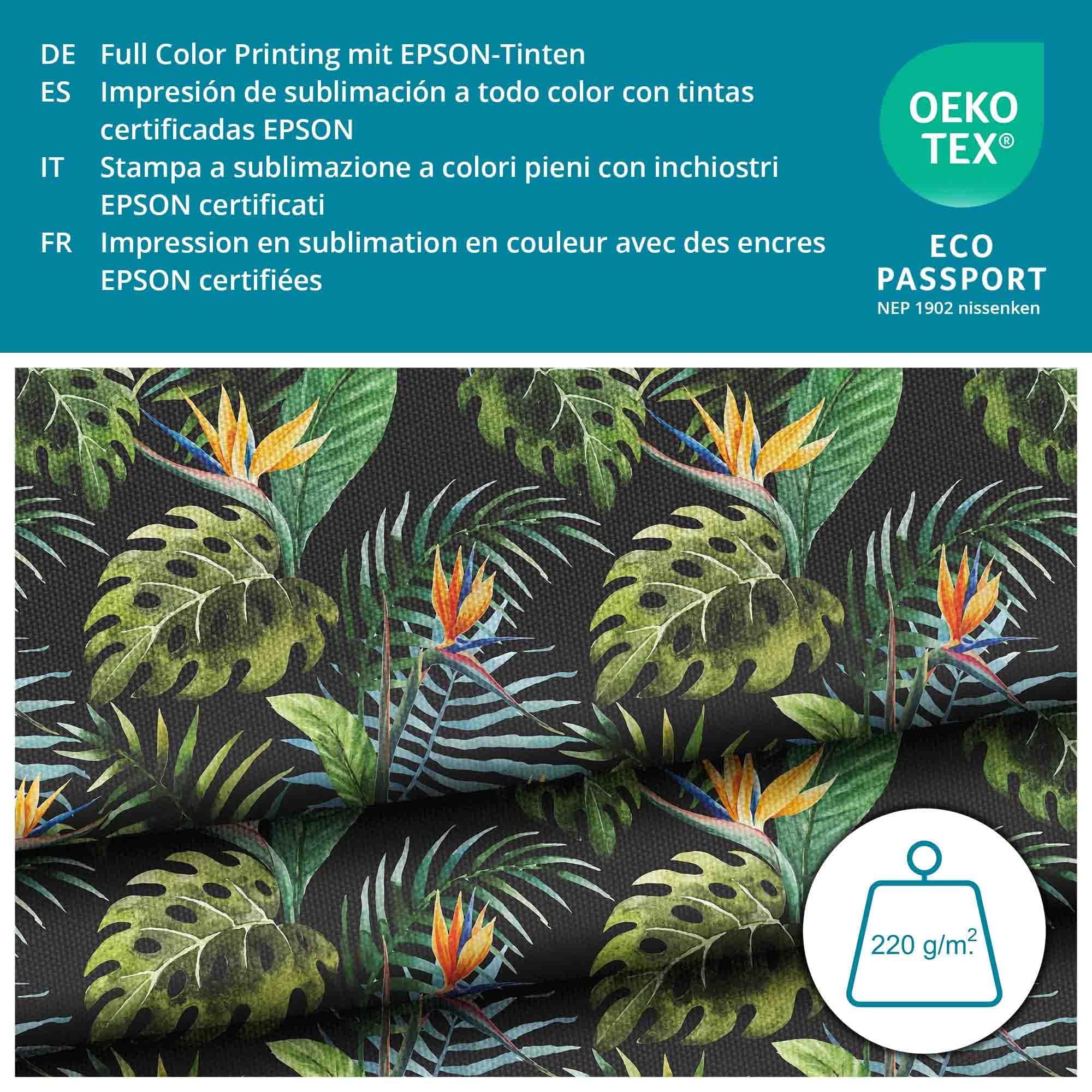 DreamRoots Tissu imperméable extérieur au metre 160 cm Largeur - Toile exterieure impermeable 100% de polyester 600D 220g/m - Tissus au metre ameublement Color Meadow 1M