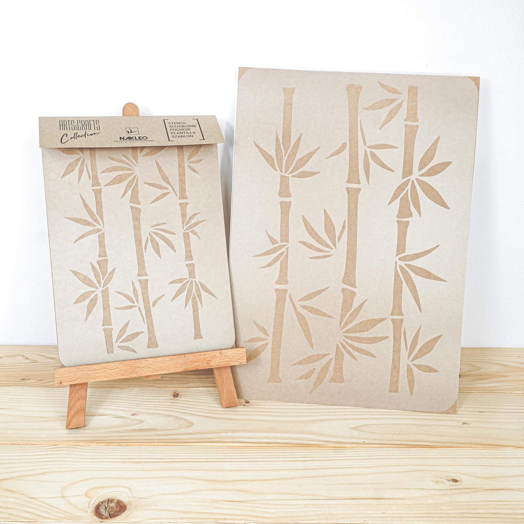 NAKLEO Painting Stencil for Crafts A3 30x42cm, Bamboo Shoots Tropical Oriental Pattern - Image 4