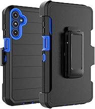 Takfox Galaxy A15 5G Case, for Samsung A15 5G Belt Clip Holster Phone Case with [Built-in Screen Protector] Kickstand Protective Rugged Heavy Duty Shockproof Dustproof Durable Cover-Black/Blue