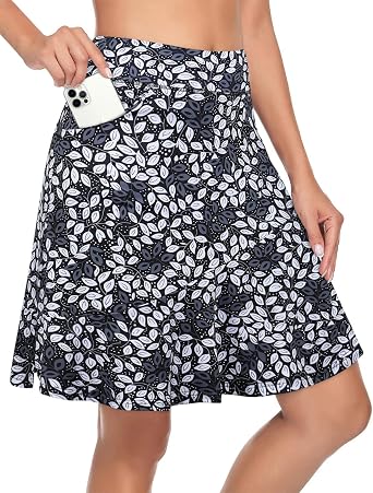 Viracy Womens 20" Knee Length Skorts Skirts for Women Tennis Athletic Golf Long Skort with Pockets UV Protection High Waist