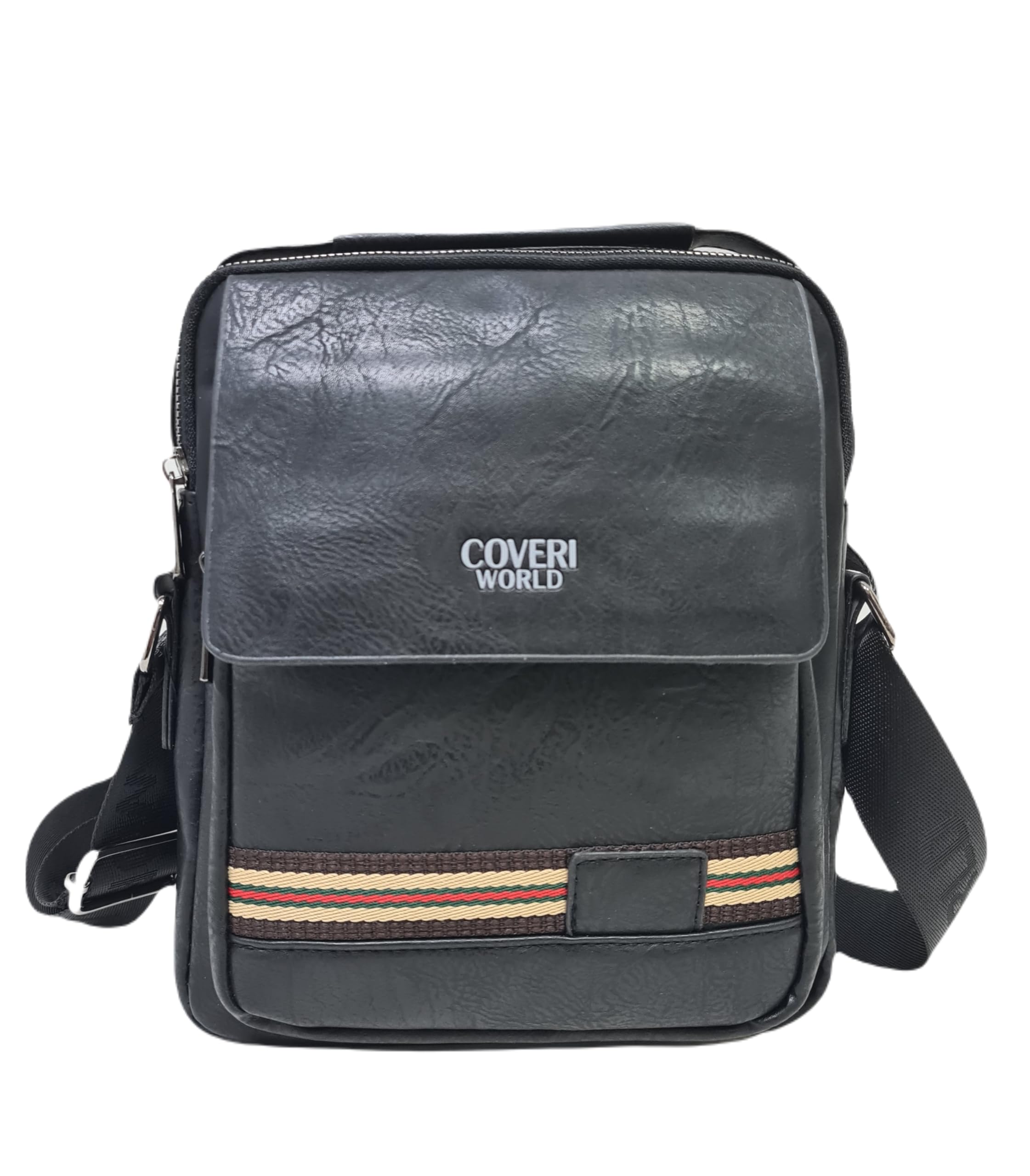 COVERI Borsa Borsello Ecopelle Tracolla Uomo Lavoro Ufficio Tempo Libero Portacellulare Tasche Zip ART.2162 Dimensioni 24 X 21 X 5 Marchio Coveri