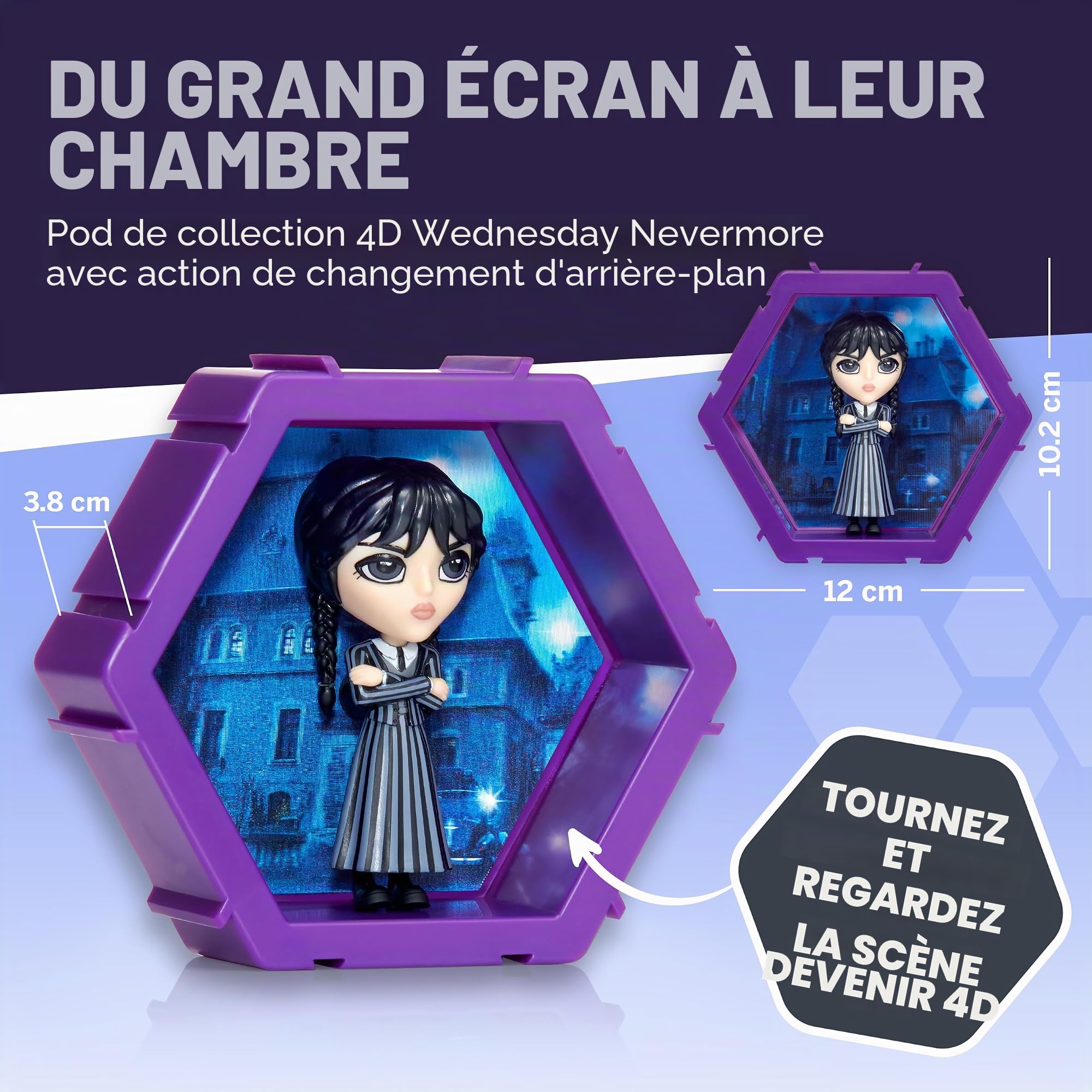 Figurine WOW! PODS 4D Wednesday Addams - School Dance - Tête Branlante - Fond Lenticulaire 3D - Édition Collector Figurine WOW! PODS 4D Wednesday Addams - School Dance - Tête Branlante - Fond Lenticulaire 3D - Édition Collector