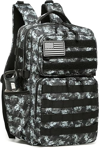 Vista 11 de Wotony Mochila Táctica Militar para Hombres Impermeable Mochila de Día Paquete de Asalto de 3 Días Bolsa Molle con Soporte para Botella de Agua Negro