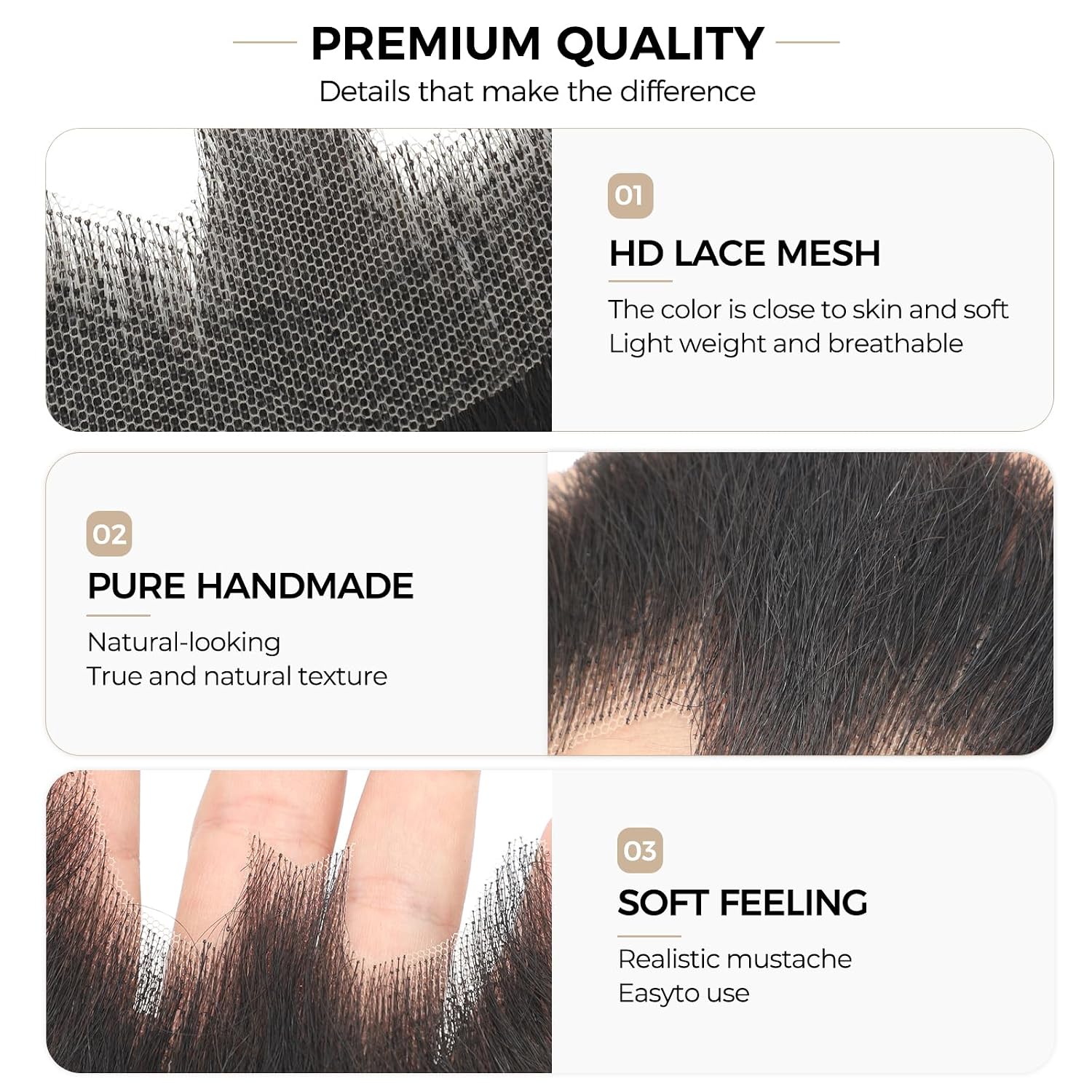 Fake Goatee Beard and Mustache, Realistic Mustache for Costumes image 2