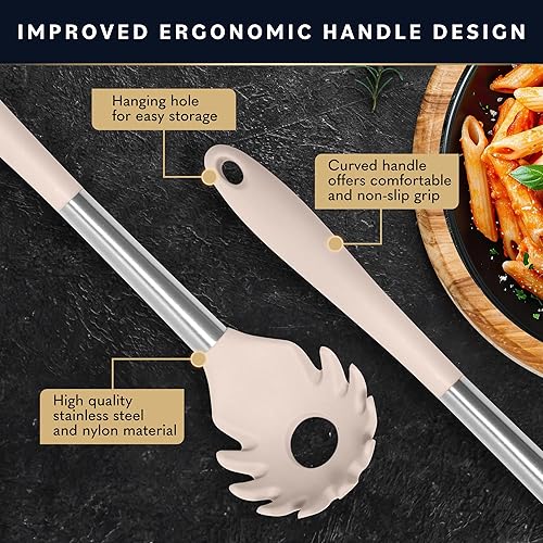 Miniatura 3 de Home Hero Juego de utensilios de cocina de silicona  Utensilios de cocina resistentes al calor y antiarañazos  Juego de espátulas ergonómicas de