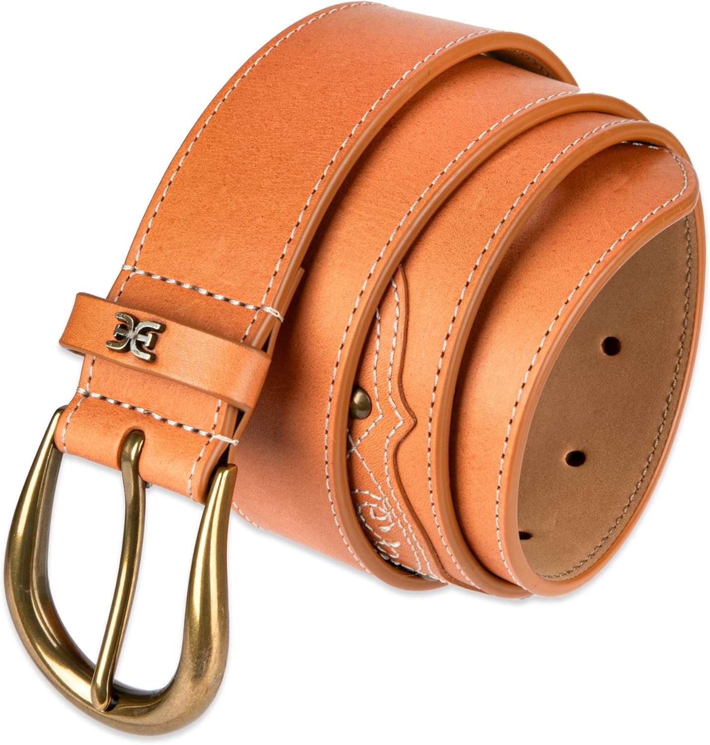 Sam Edelman Women's Western Style Embroidered Leather Fashion Belt for Jeans, Trousers and Dresses