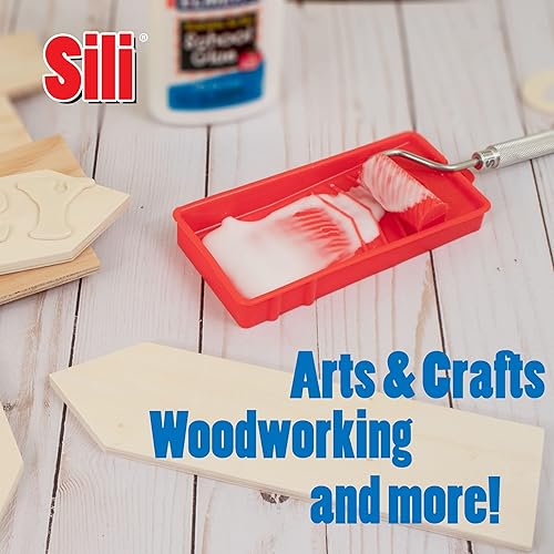 Miniatura 3 de Rodillo de pegamento Sili con bandeja de pegamento Sili para manualidades, carpintería y proyectos más grandes
