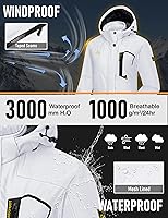 Vista 3 de MAGCOMSEN Chaqueta de Esquí para Mujer Impermeable Aislada Chaqueta de Nieve Cálida Resistente al Viento Abrigos de Invierno con Capucha Chaqueta