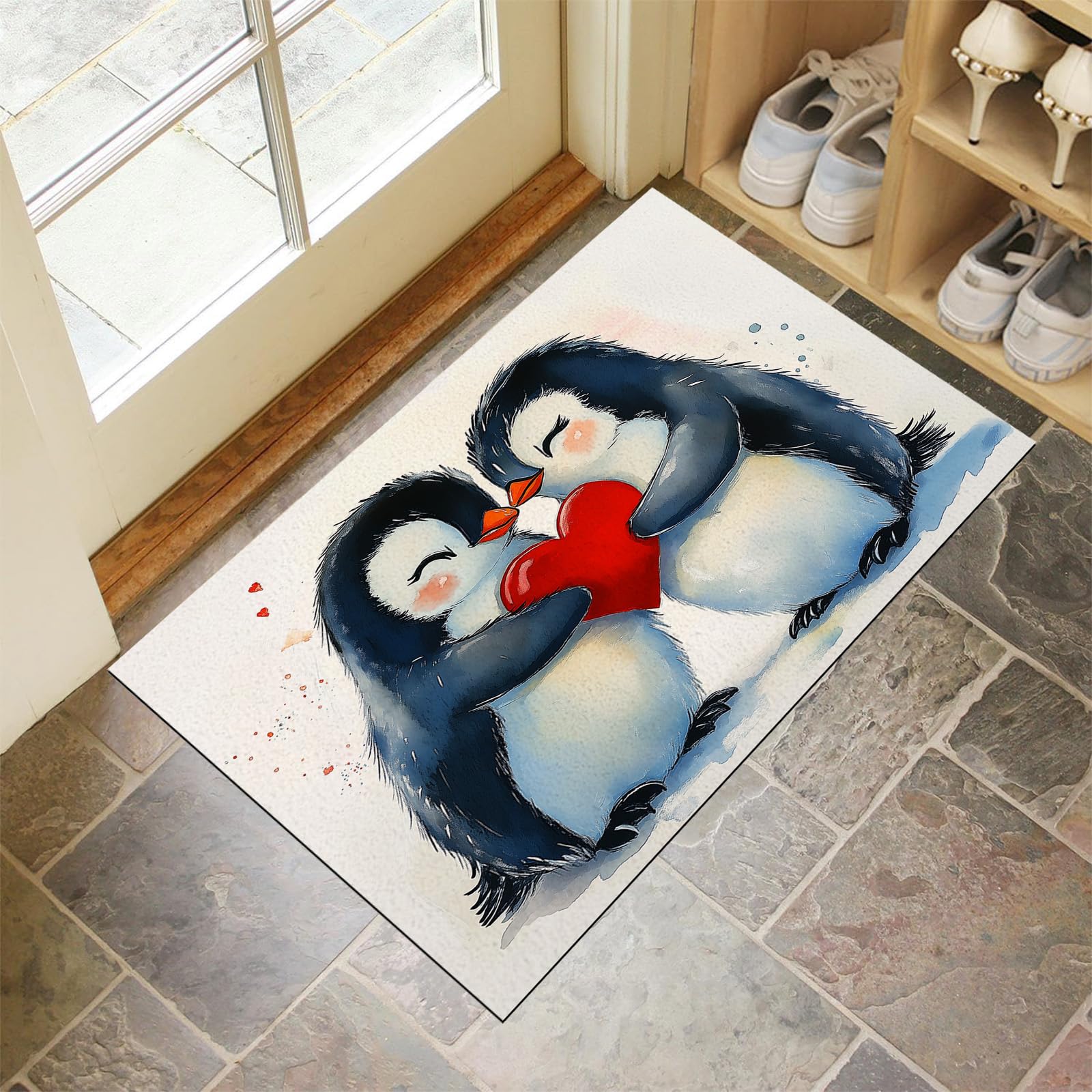 Tapis lavable pingouins 90x140cm, le cadeau idéal pour la maison